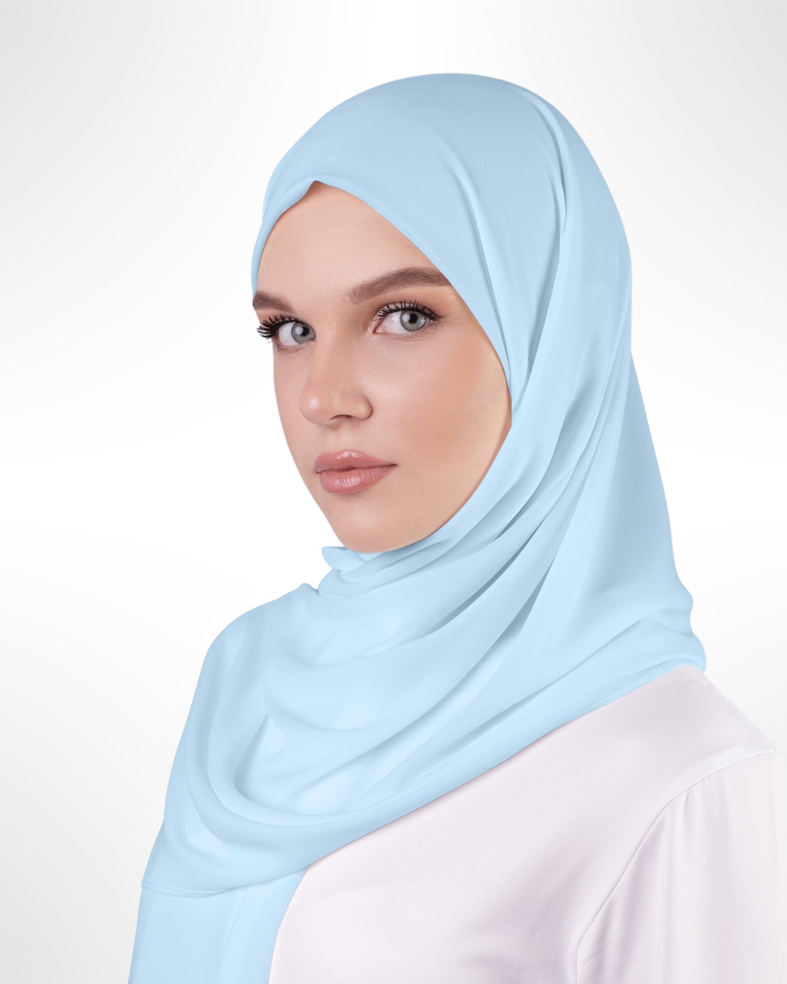Premium Chiffon Hijab – Sky Blue - Modern Abayati