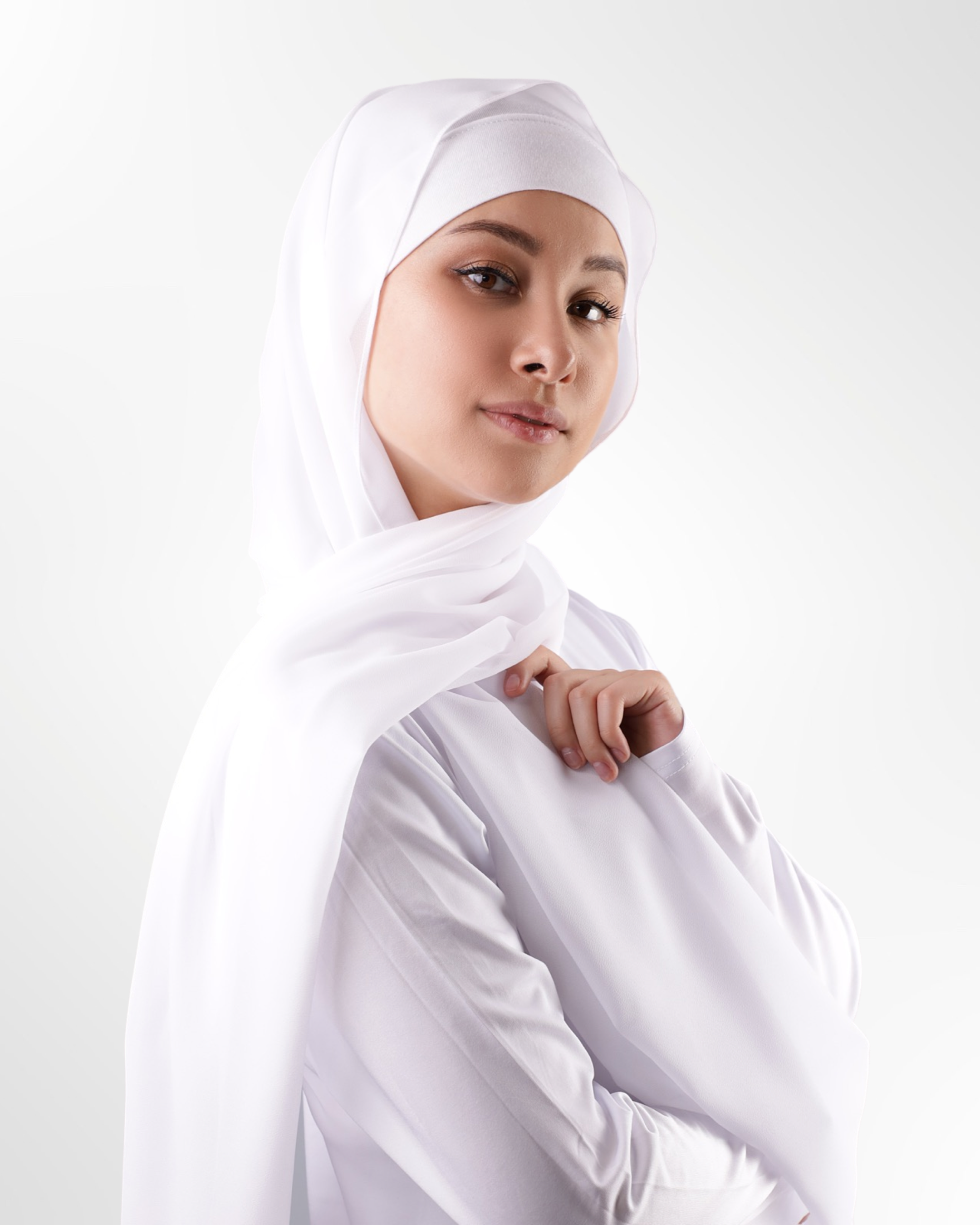 Georgette Chiffon Hijab – White - Modern Abayati