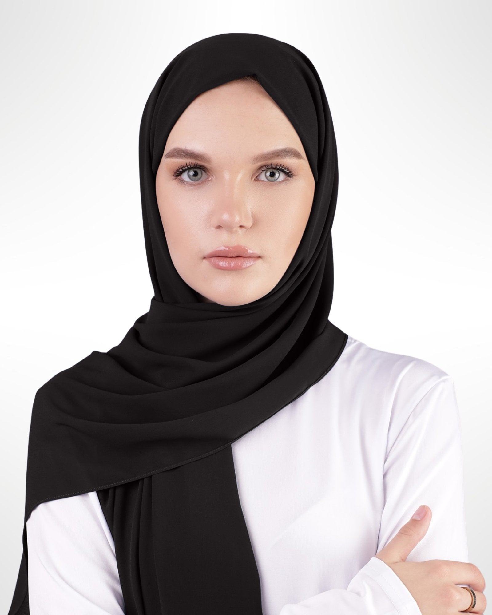 Premium Chiffon Hijab – Black - Modern Abayati