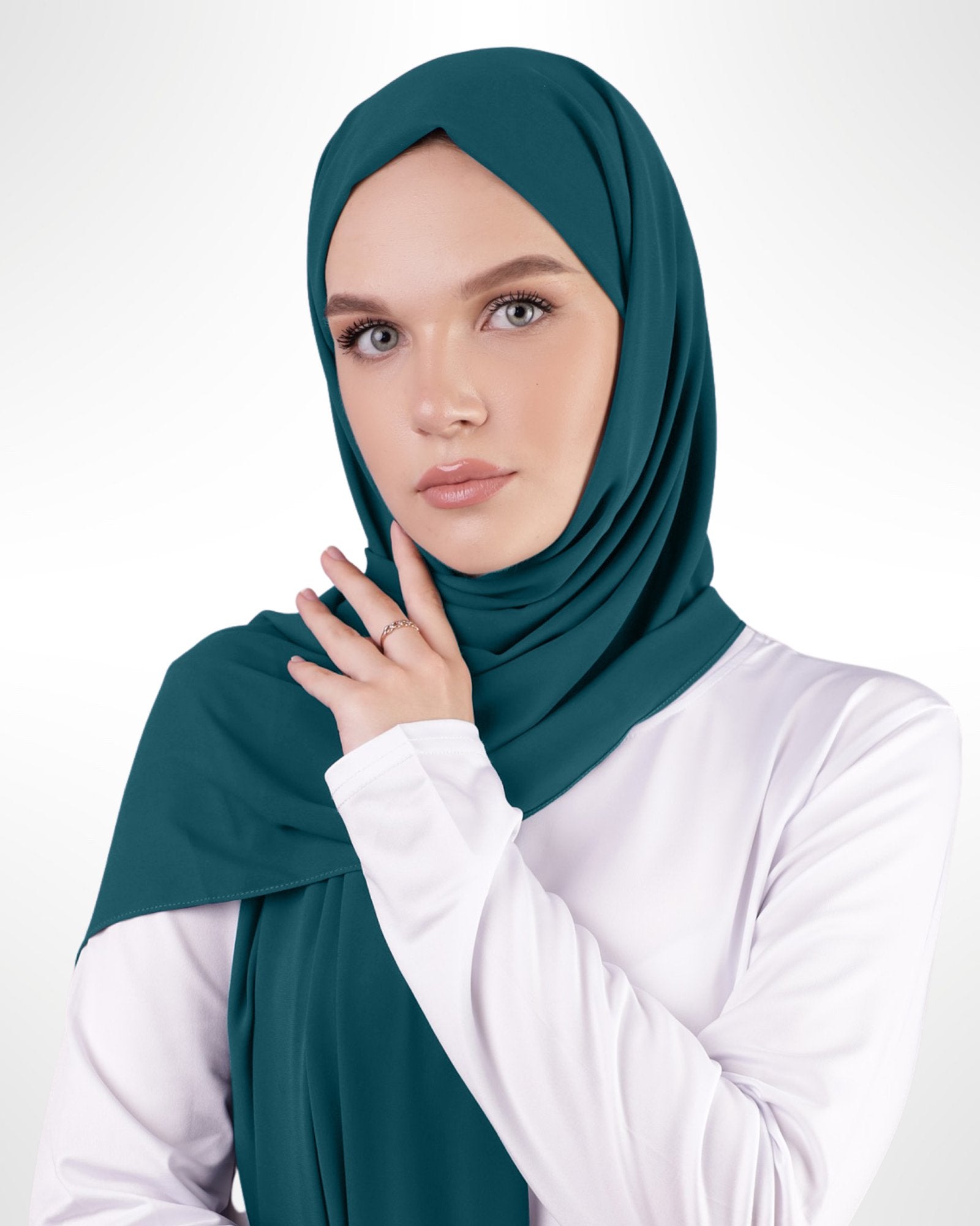Premium Chiffon Hijab – Prussian Blue - Modern Abayati