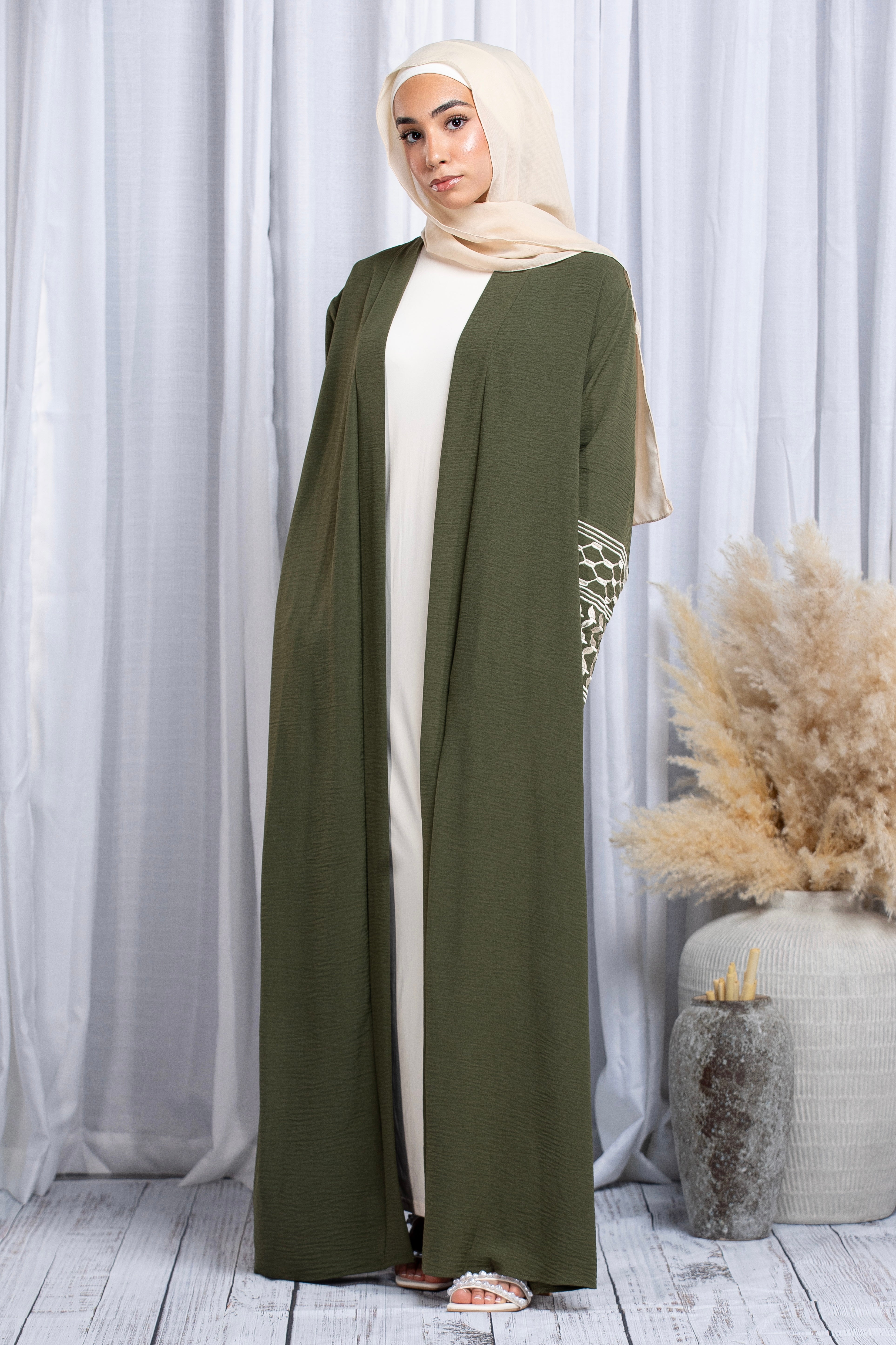 Kiffiyeh Abaya - Olive