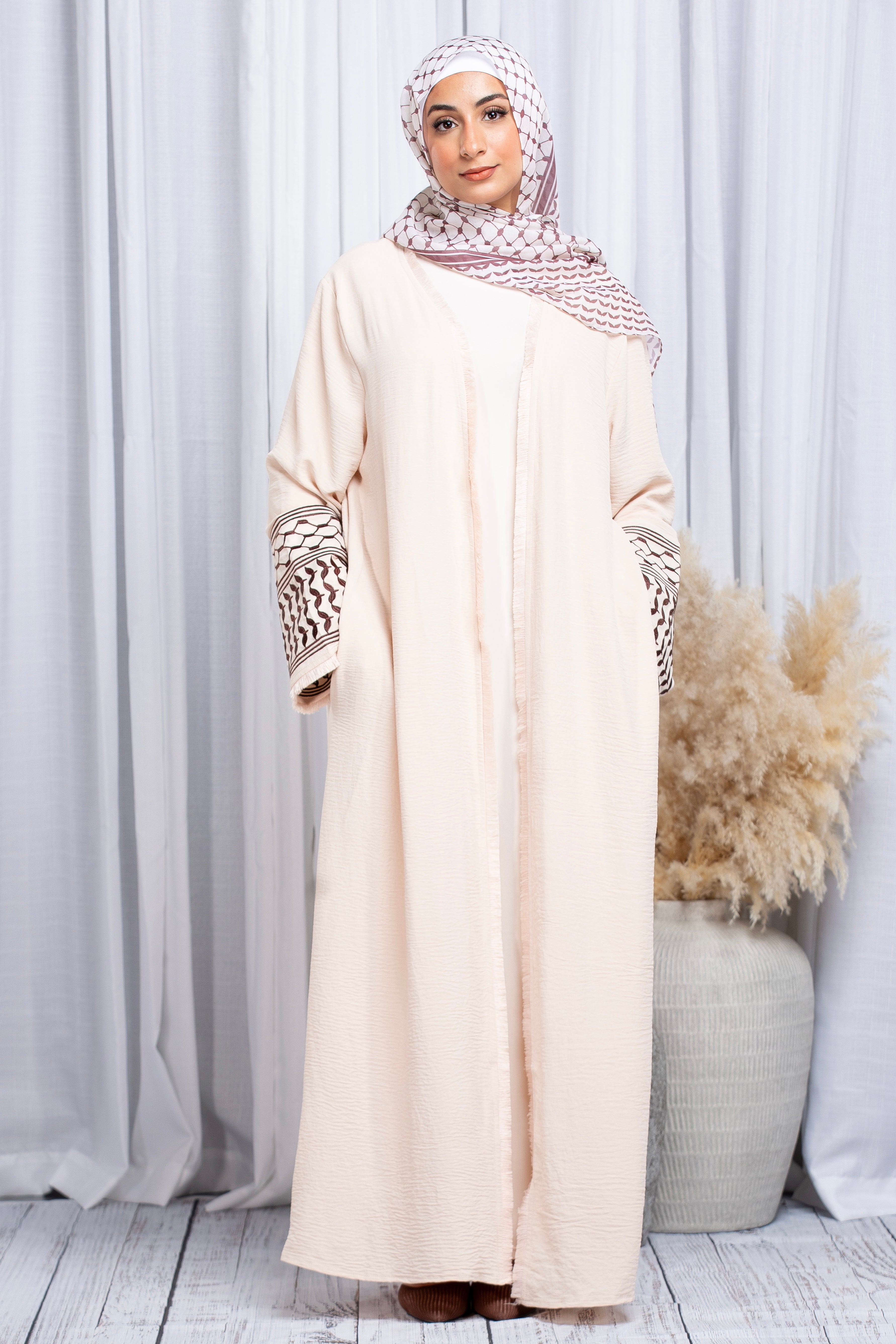 Kiffiyeh Abaya - Beige