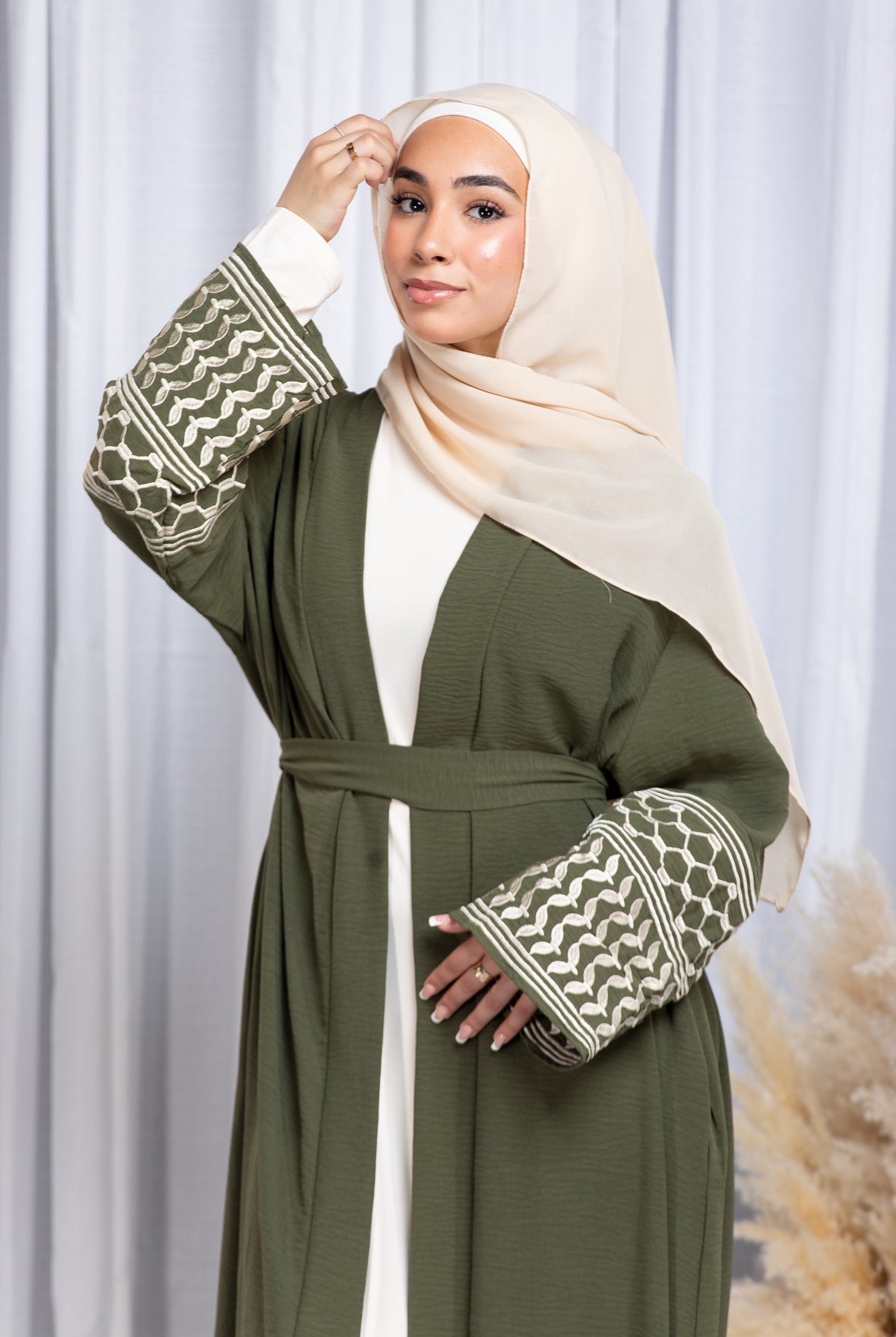 Kiffiyeh Abaya - Olive