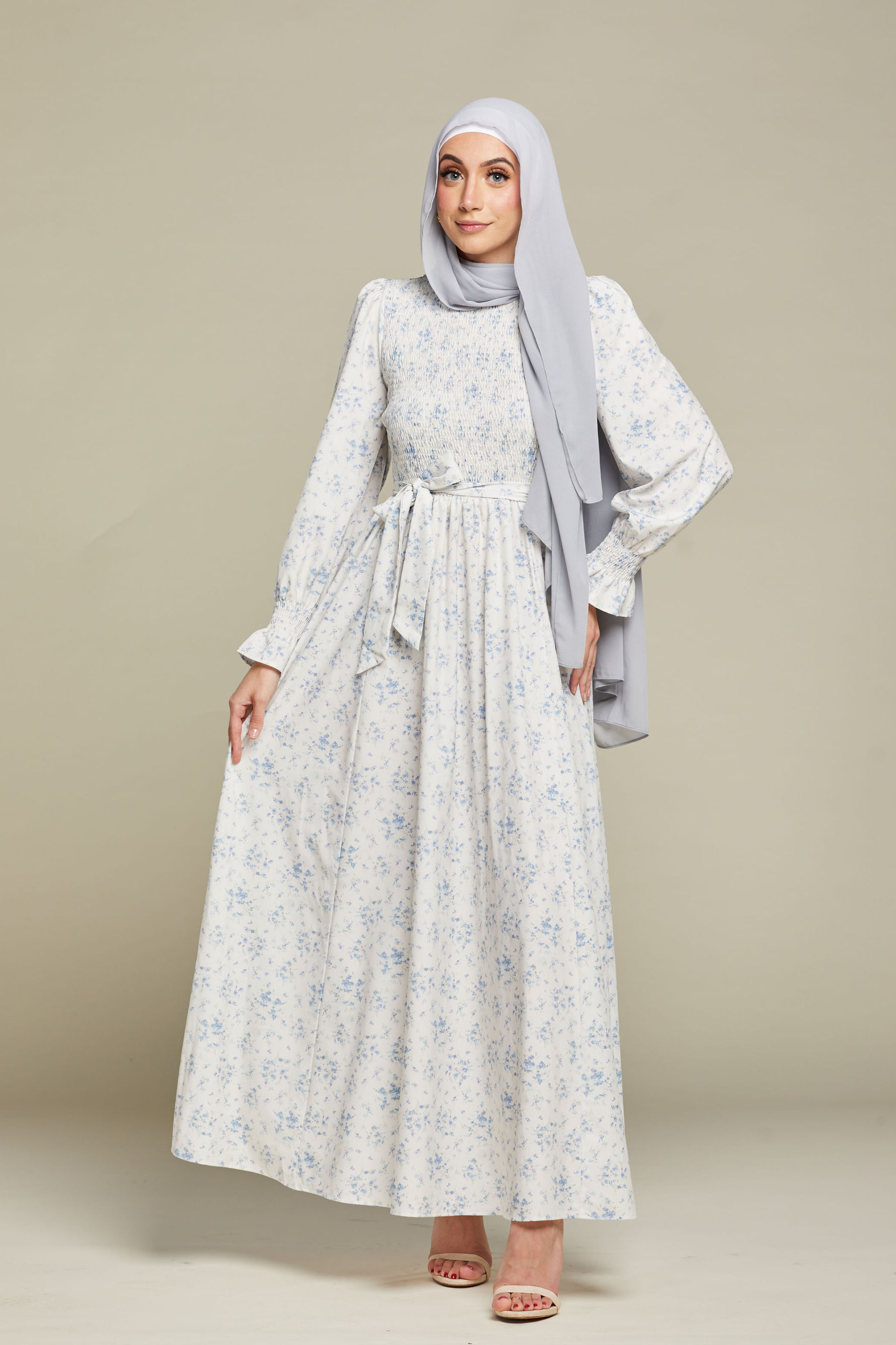 Mila Floral Dress - White
