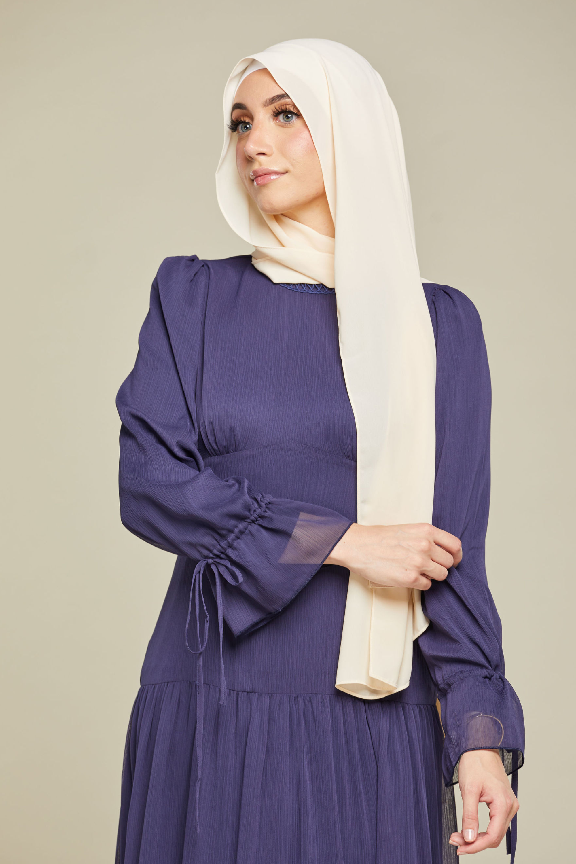 Mia Tiered Chiffon Maxi - Navy
