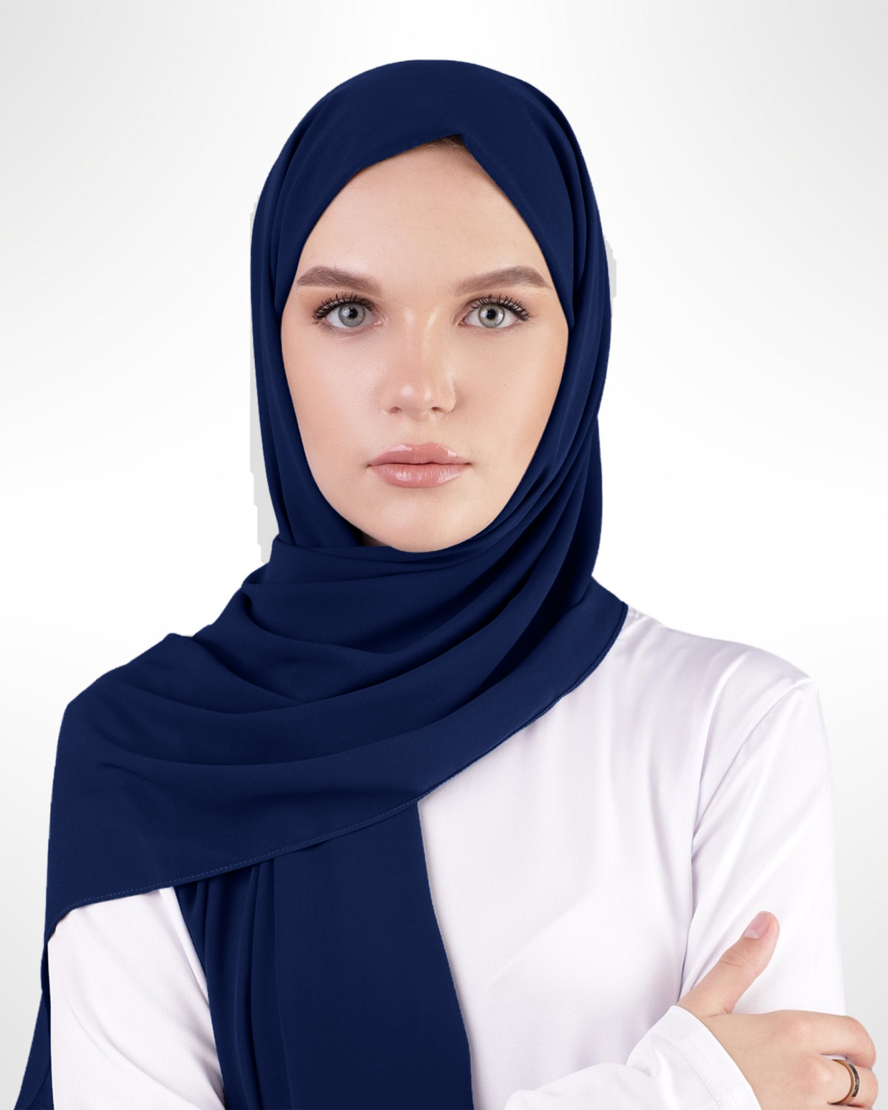 Premium Chiffon Hijab – Oxford Blue - Modern Abayati