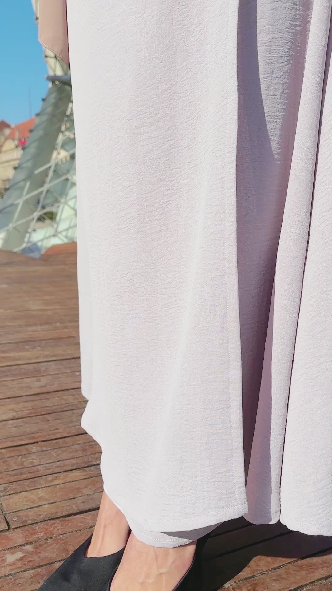 Naila Wrap Abaya - Light Grey