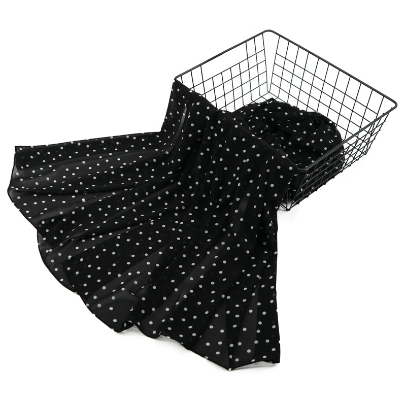 Polka Dot Chiffon Hijab – Black - Modern Abayati
