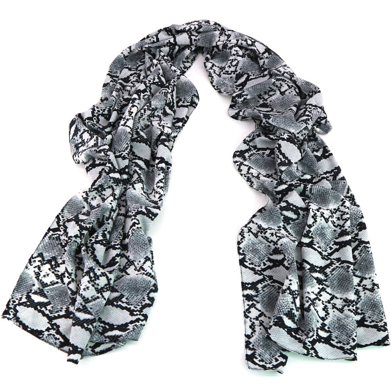 Silver Python Chiffon Hijab - Modern Abayati
