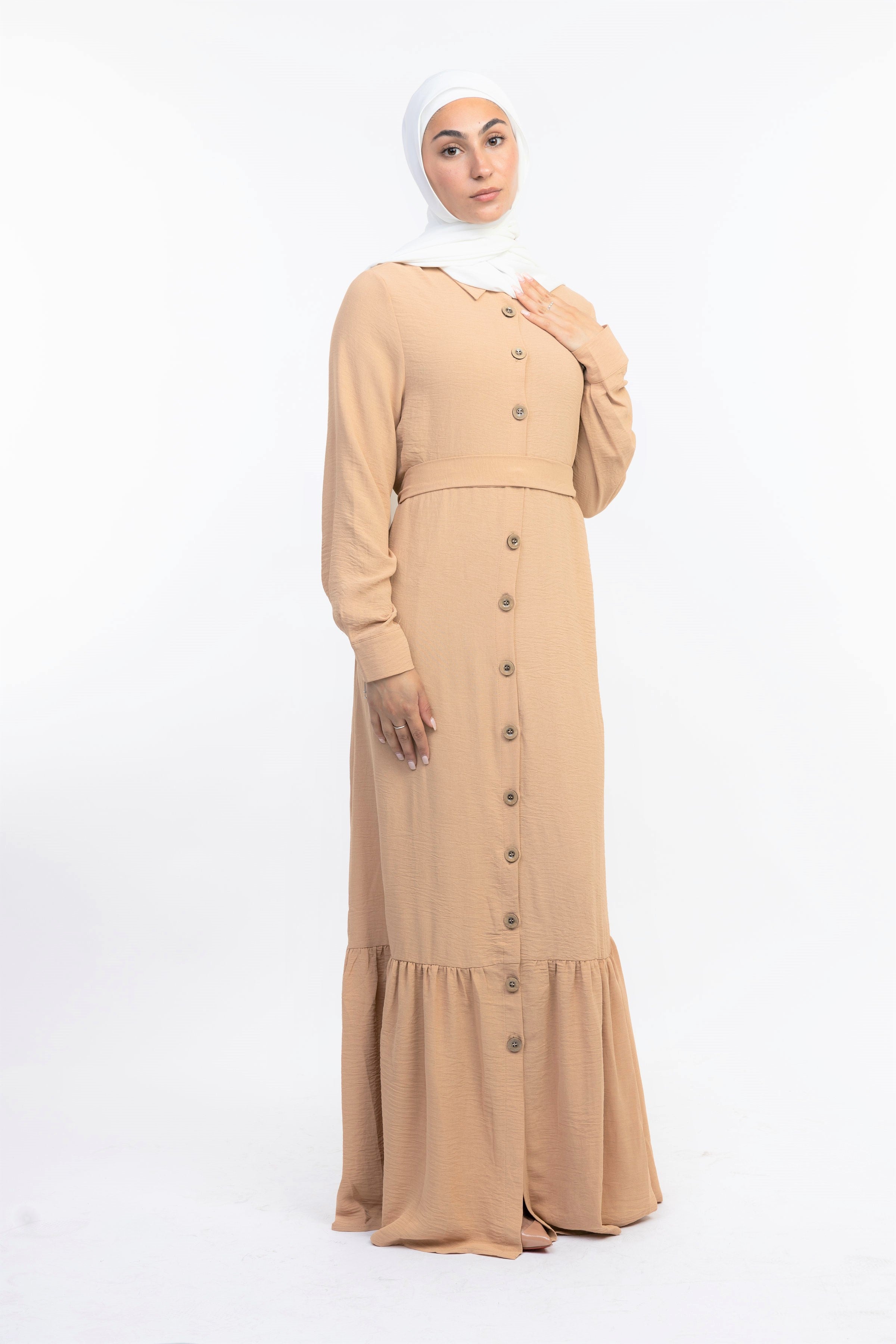 Beige Utility Maxi - Modern Abayati