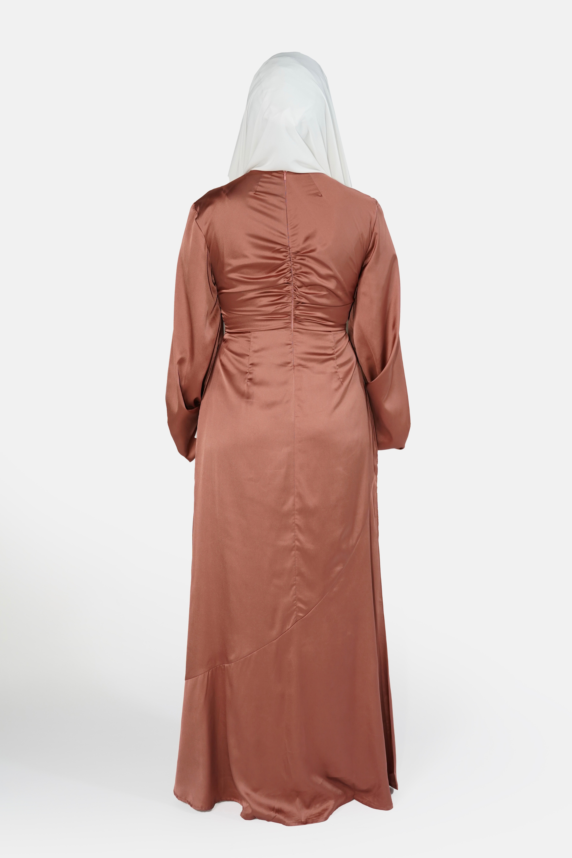 Amara Beauty Satin Gown - Mauve - Modern Abayati