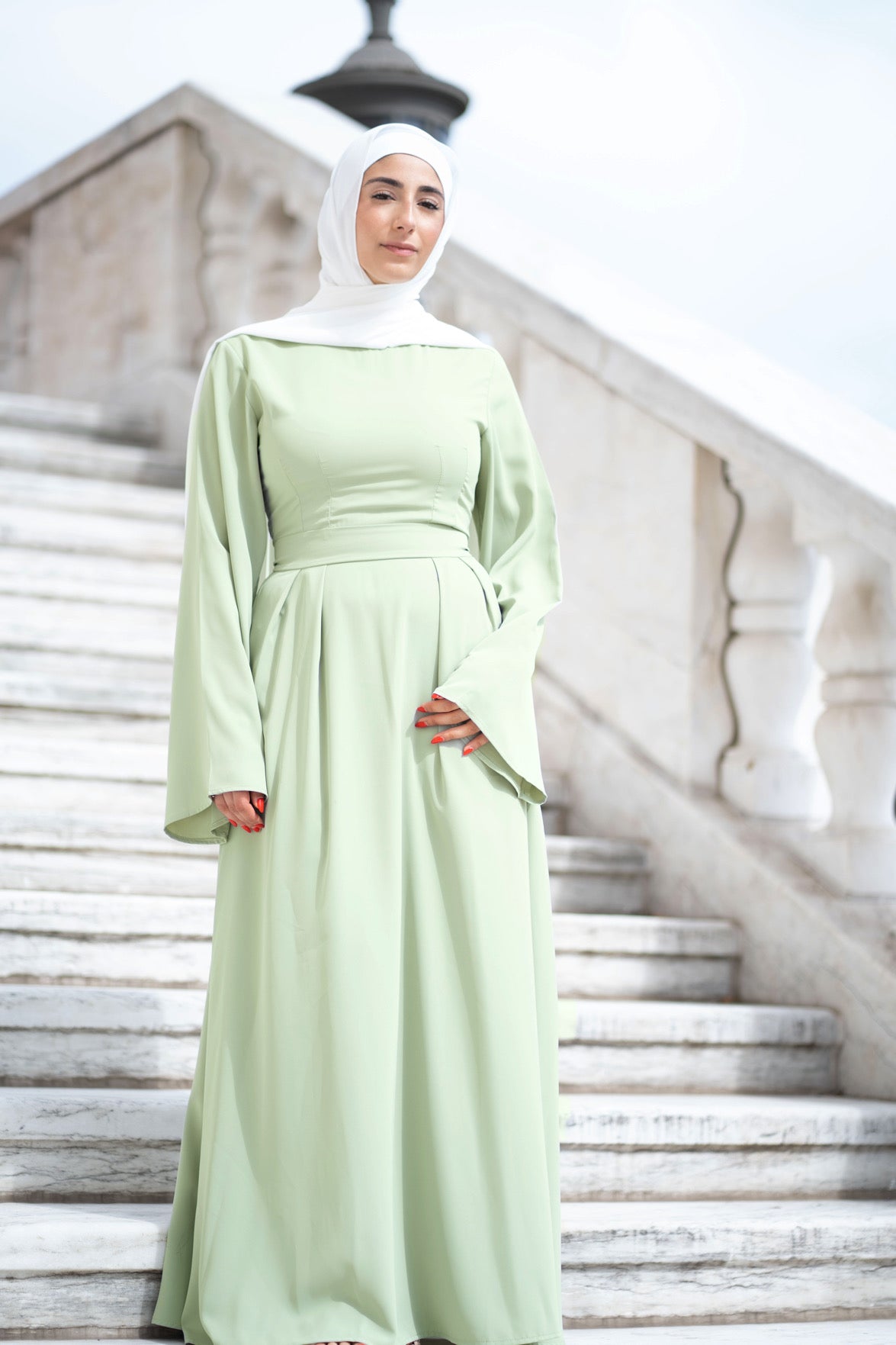Layla Maxi Gown - Light Sage - Modern Abayati