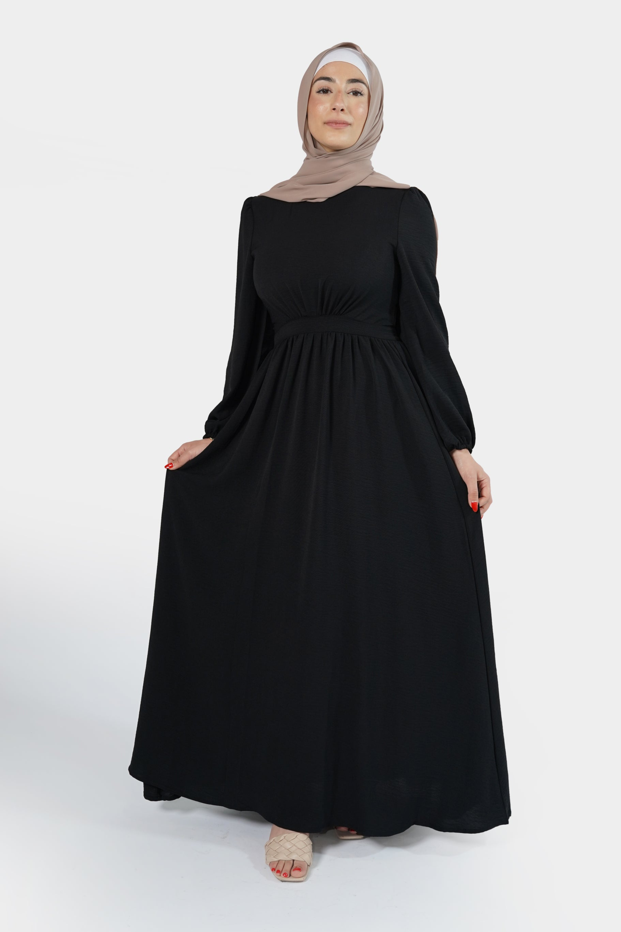 Siyana Textured Dress - Black - Modern Abayati