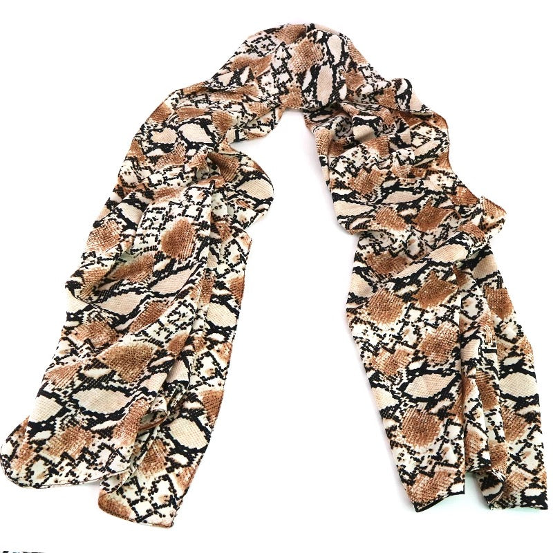 Printed Chiffon Hijab – Brown Snake - Modern Abayati