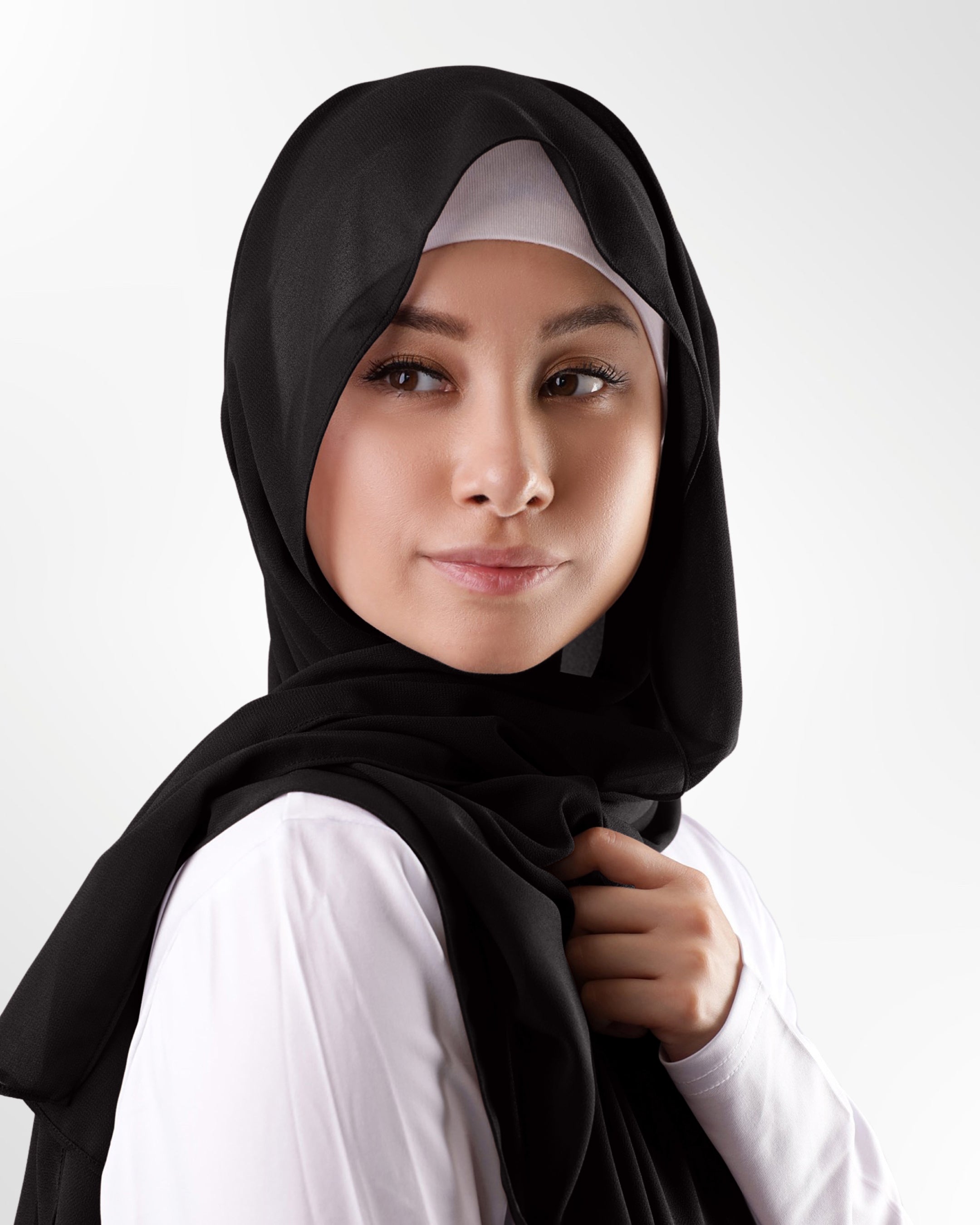 Georgette Chiffon Hijab – Black - Modern Abayati