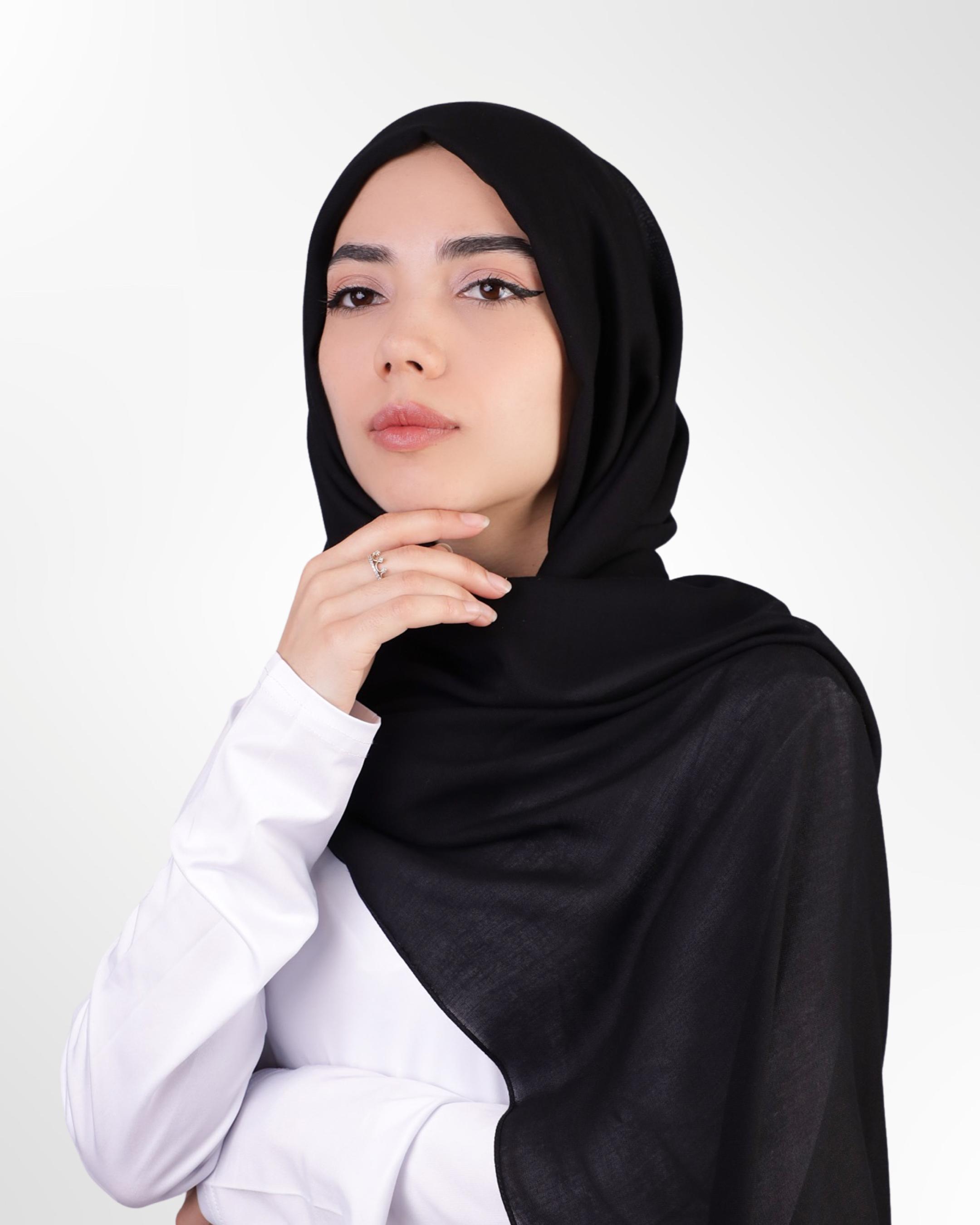 Premium Modal Hijab – Black