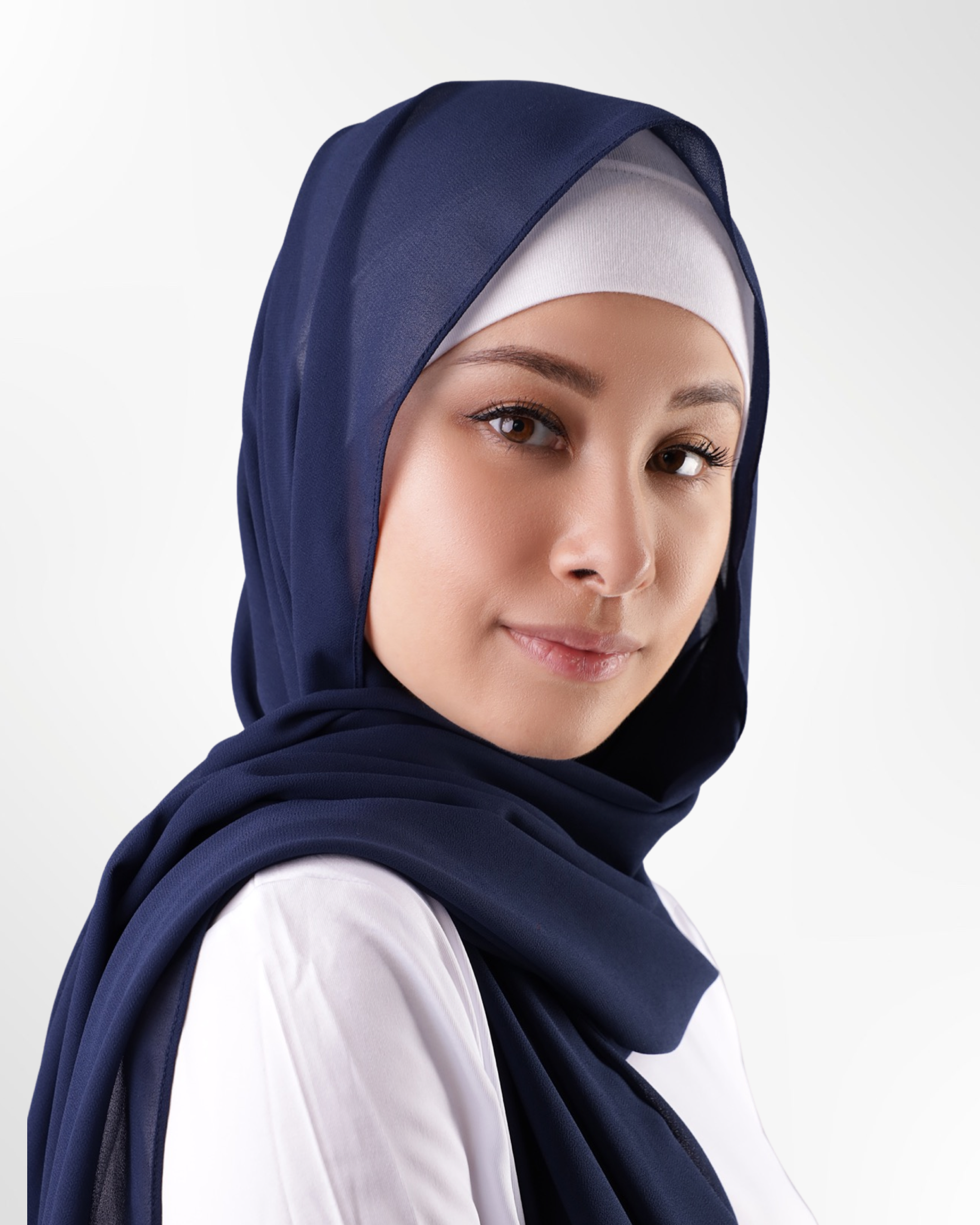Georgette Chiffon Hijab – Navy - Modern Abayati