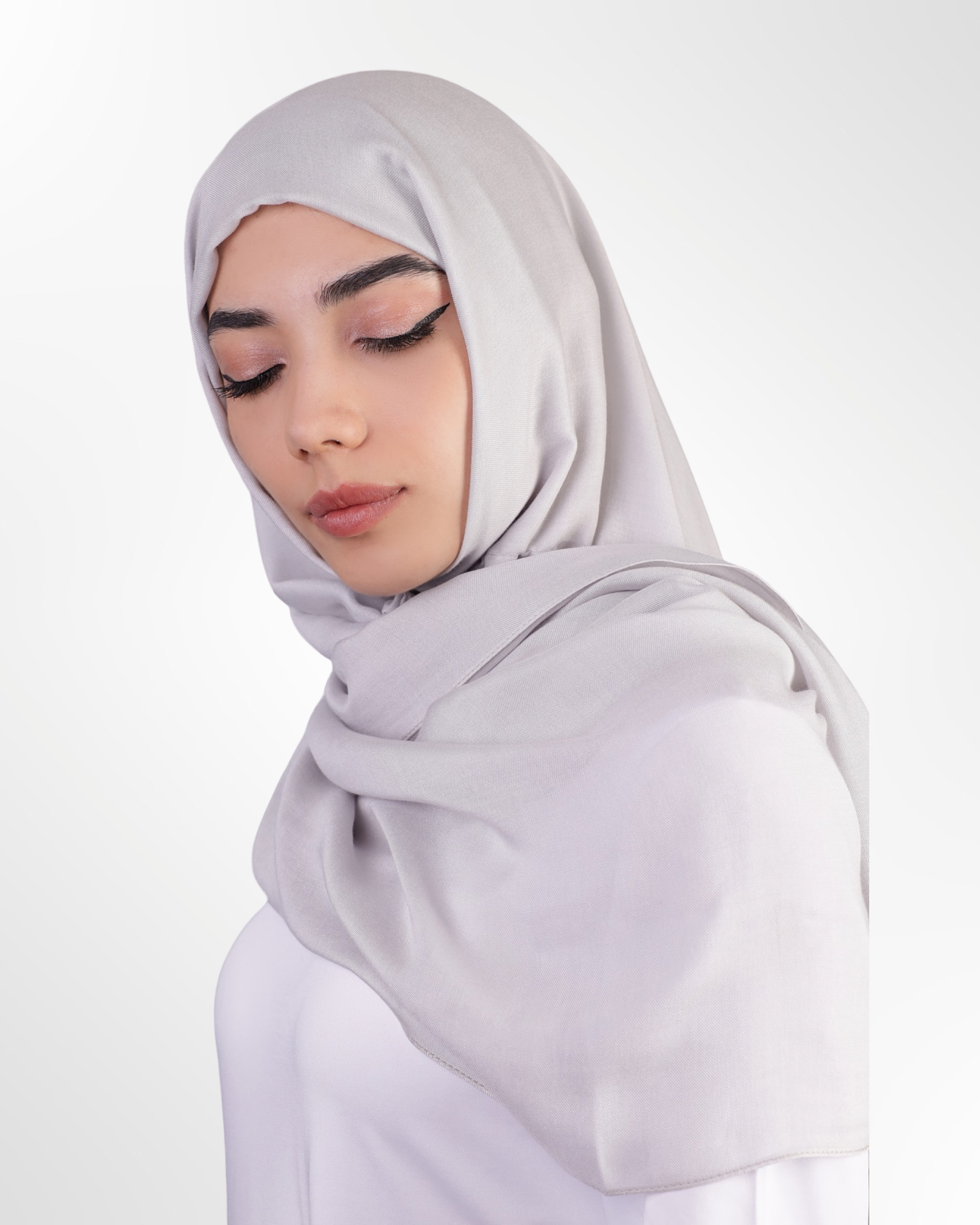 Premium Modal Hijab – Light Grey