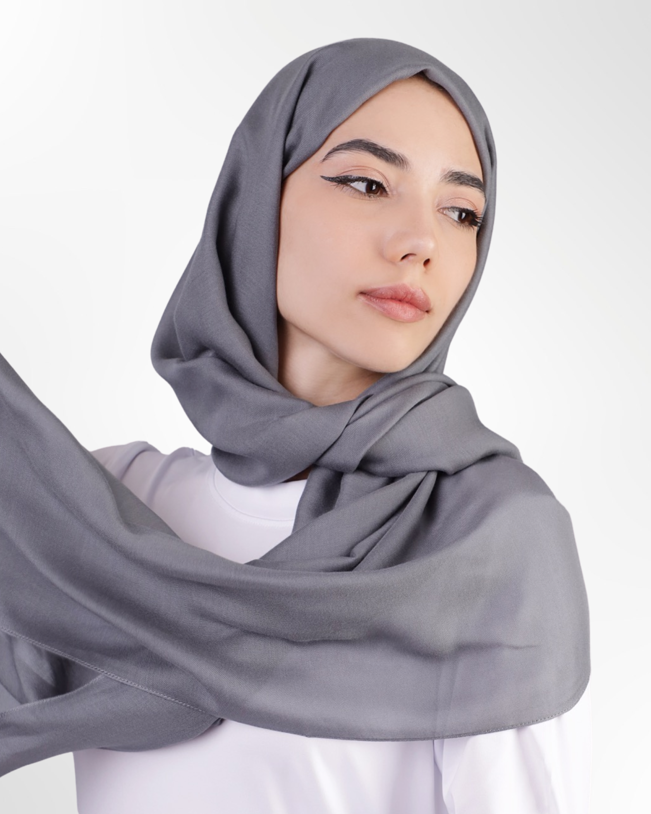 Premium Modal Hijab – Mid Grey