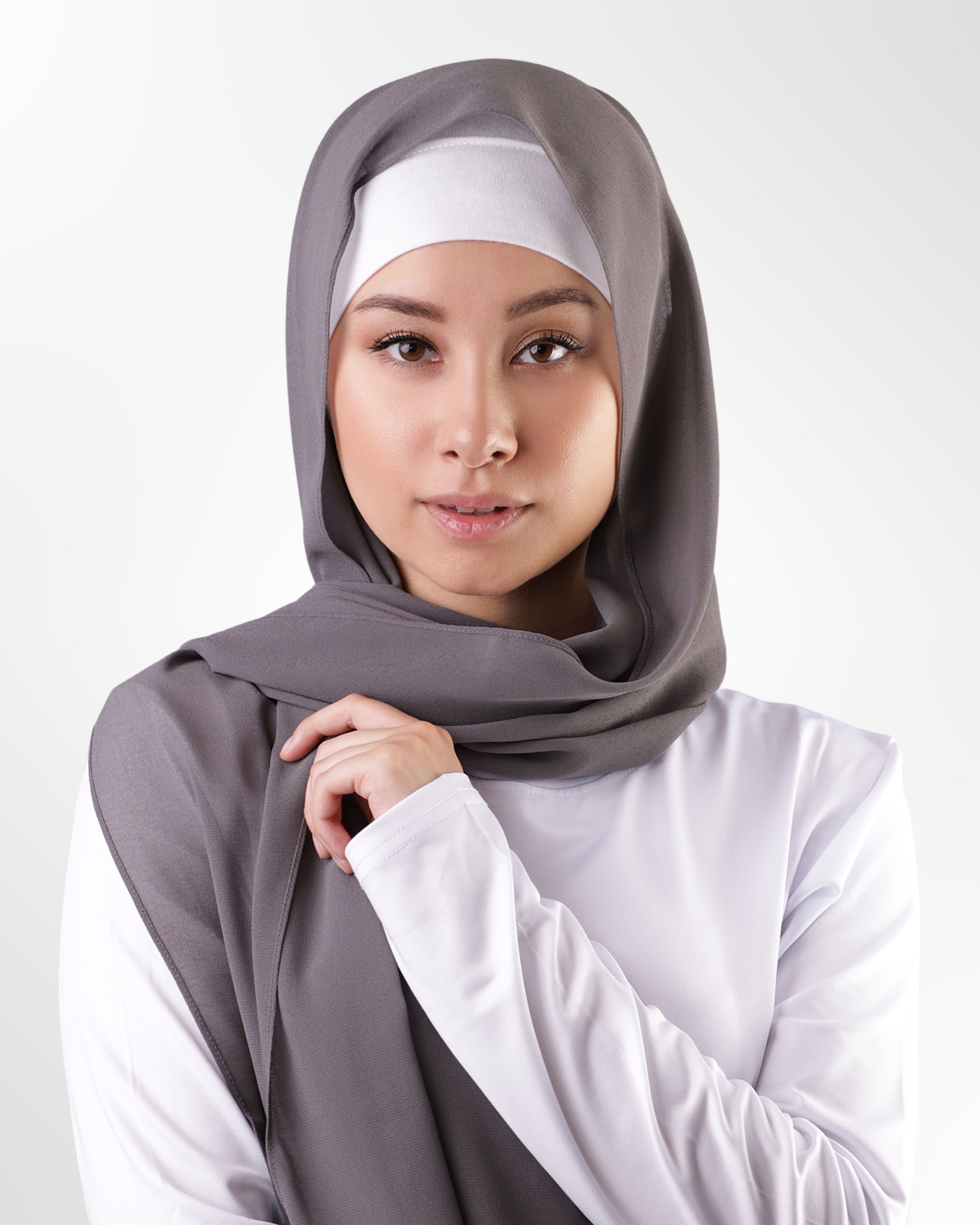 Georgette Chiffon Hijab – Carbon Grey - Modern Abayati