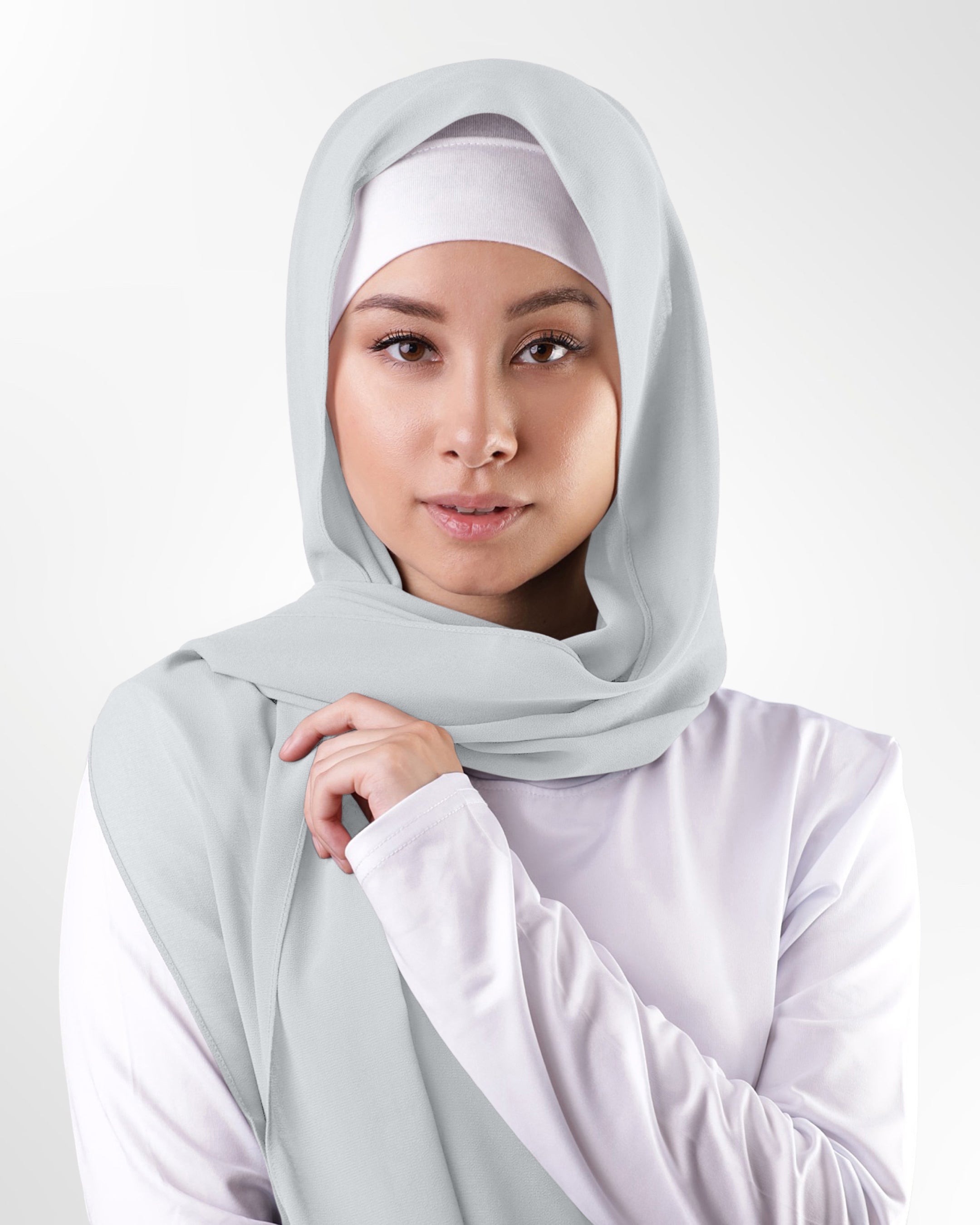 Georgette Chiffon Hijab – Light Grey - Modern Abayati