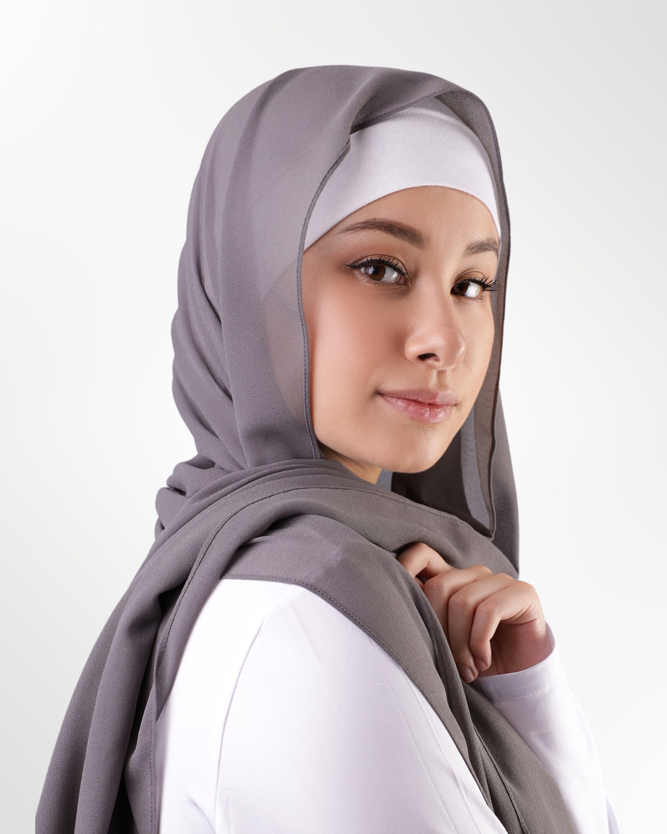 Georgette Chiffon Hijab – Carbon Grey - Modern Abayati