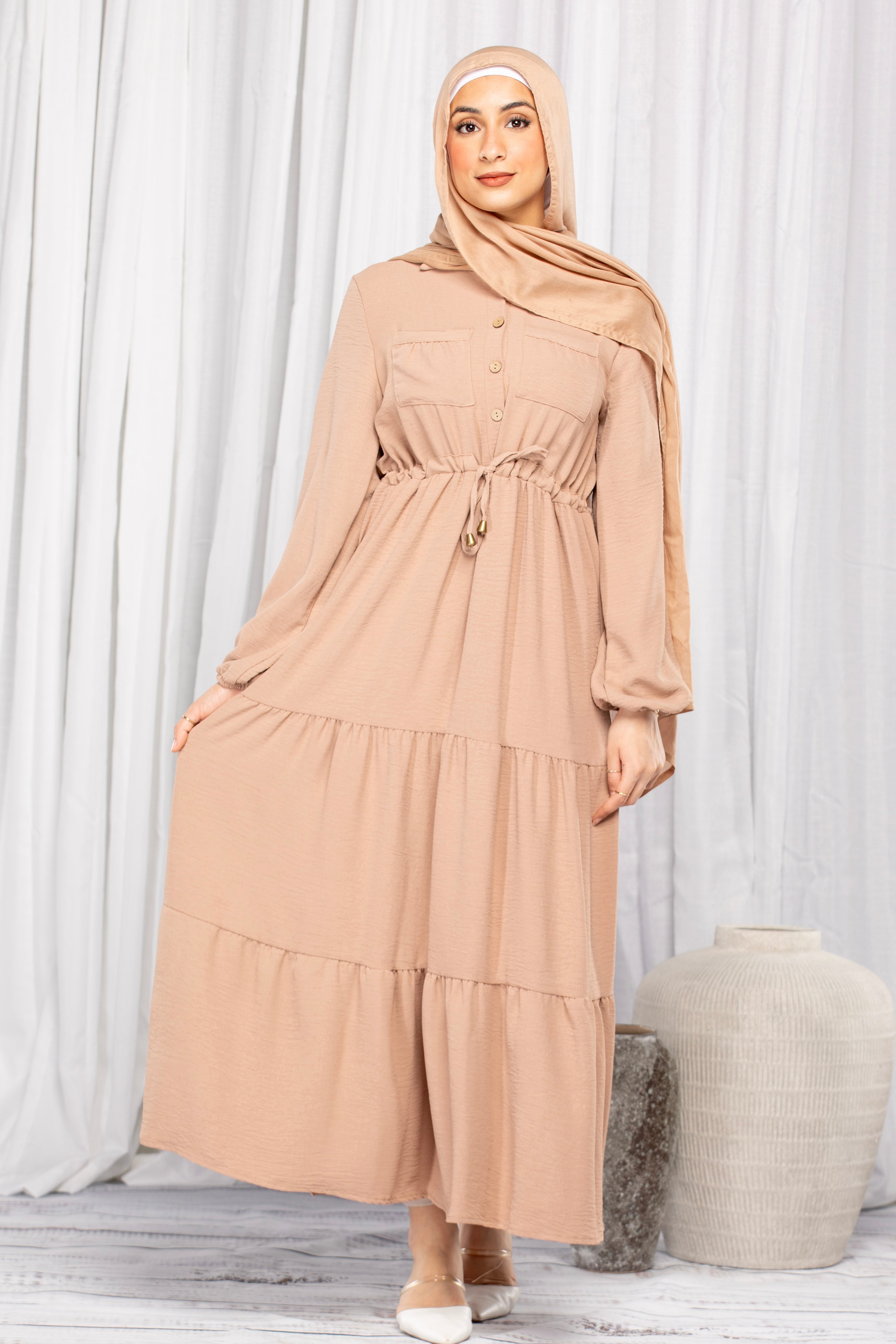 Safa Textured Maxi Dress - Desert Sand
