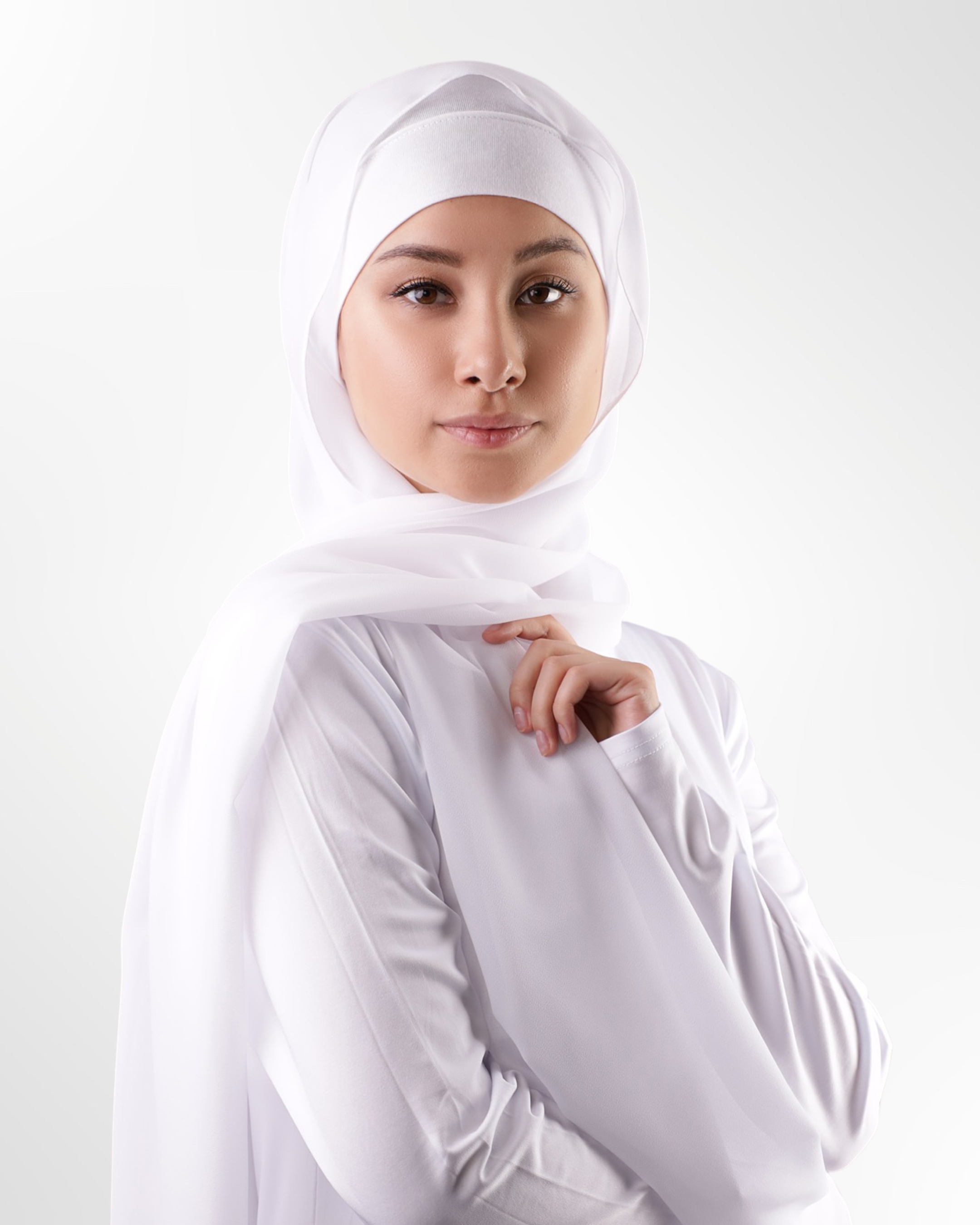 Georgette Chiffon Hijab – White - Modern Abayati