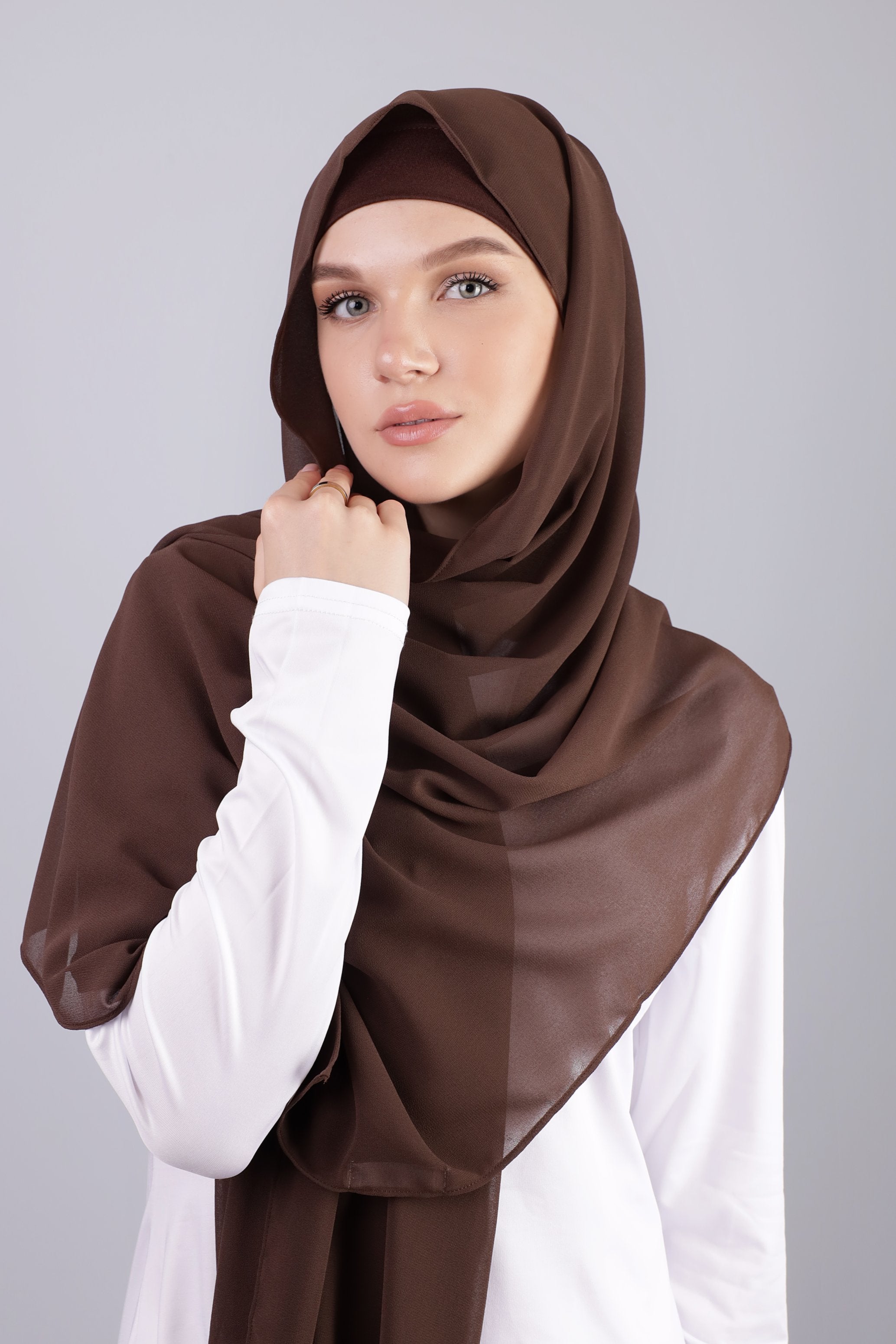 Chiffon Hijab Set – Chocolate