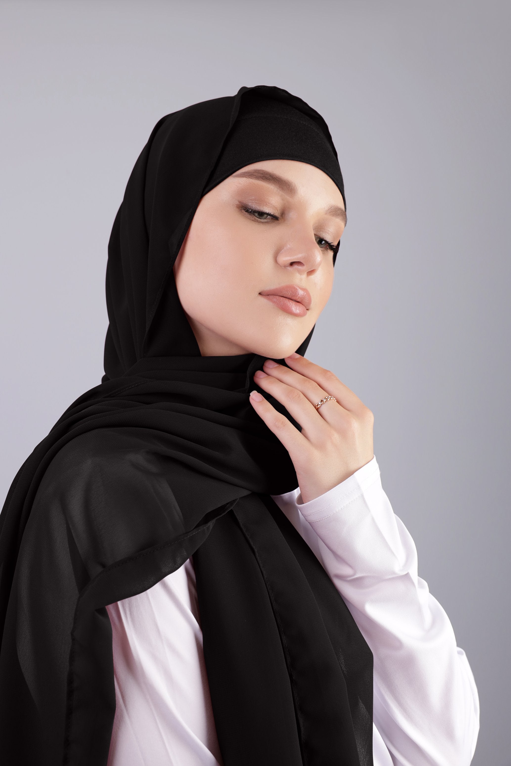 Chiffon Hijab Set – Black
