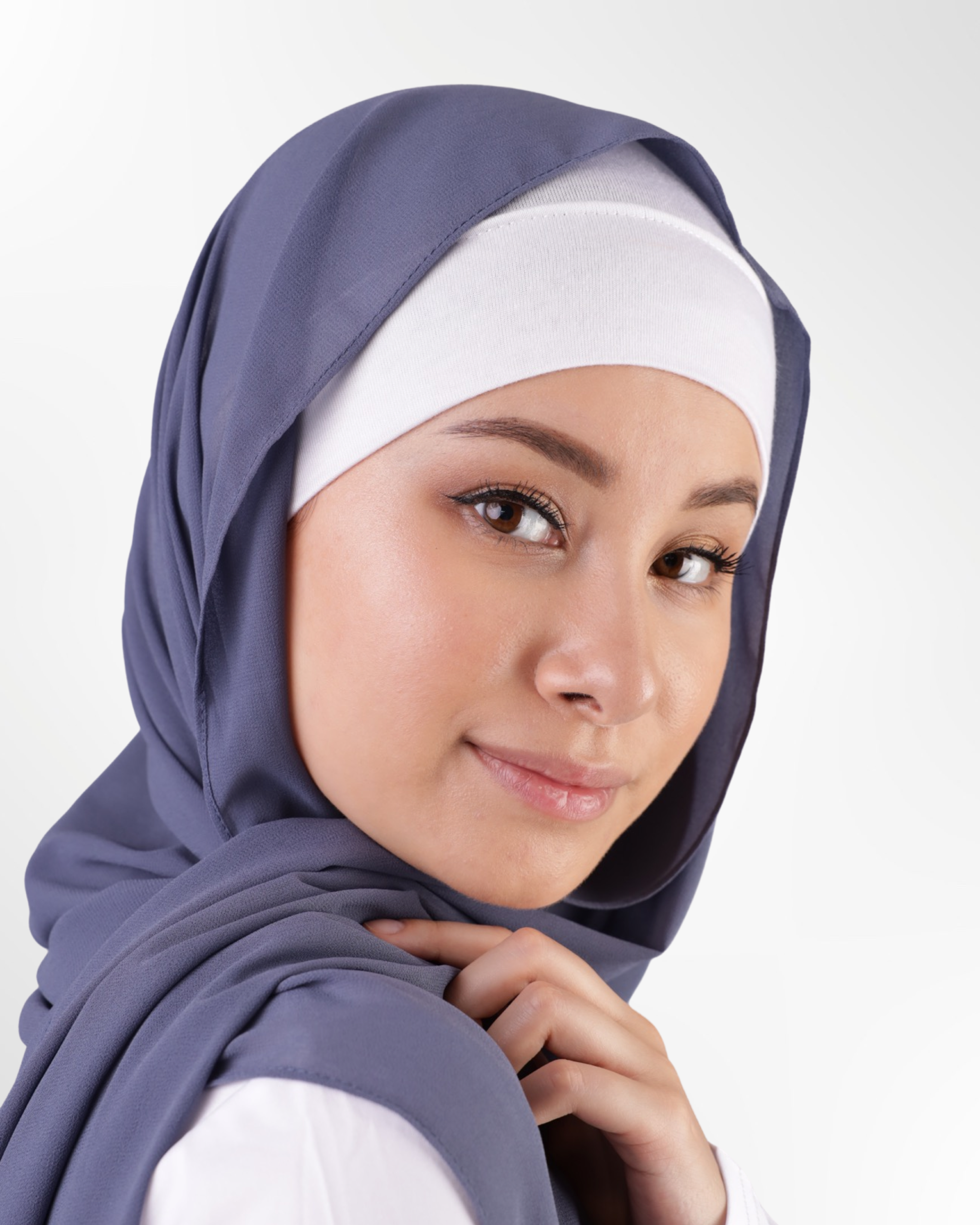 Georgette Chiffon Hijab - Slate Blue