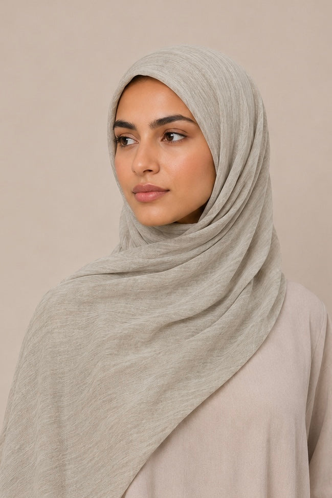 Modal Crinkle Hijab – Sand - Modern Abayati