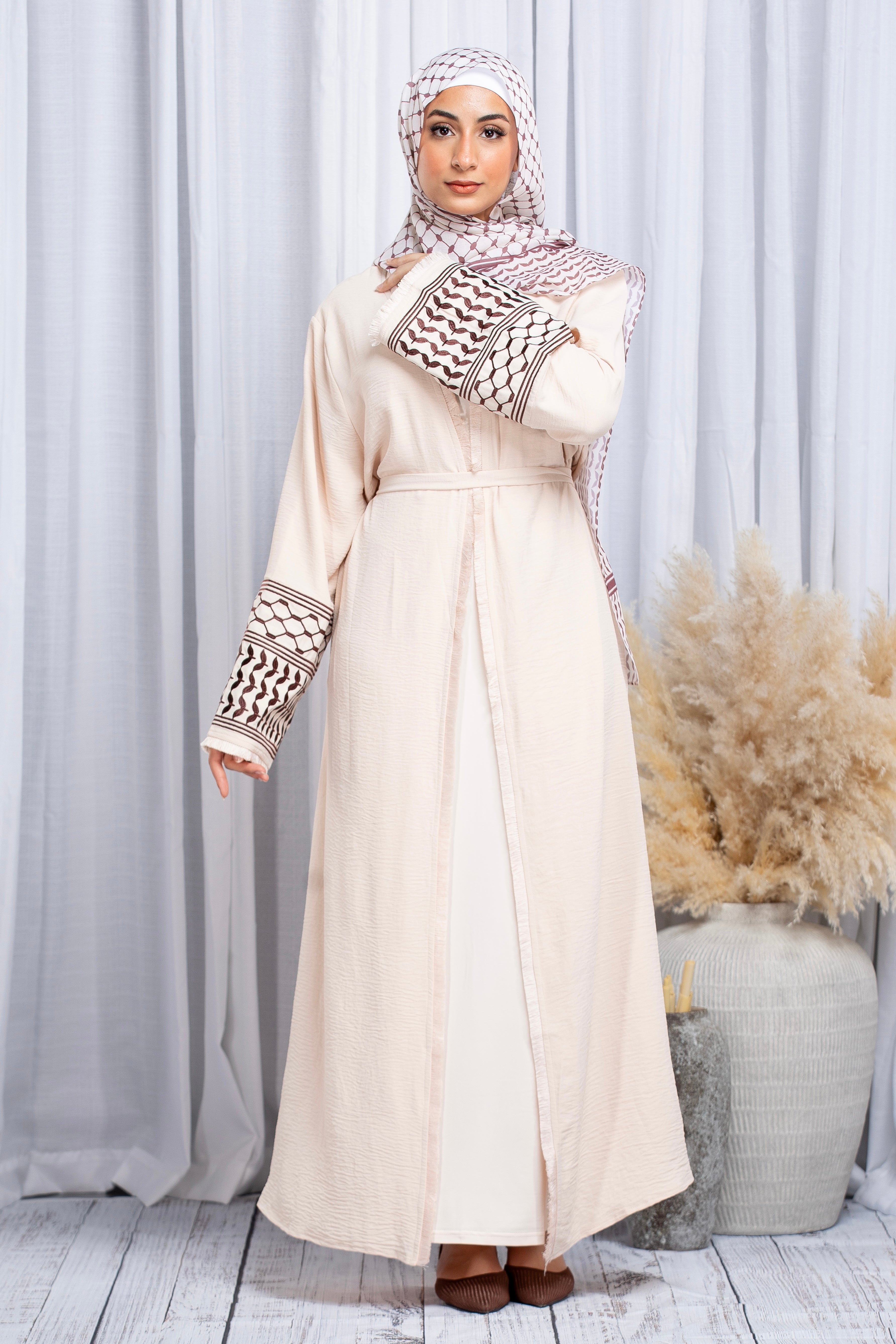 Kiffiyeh Abaya - Beige