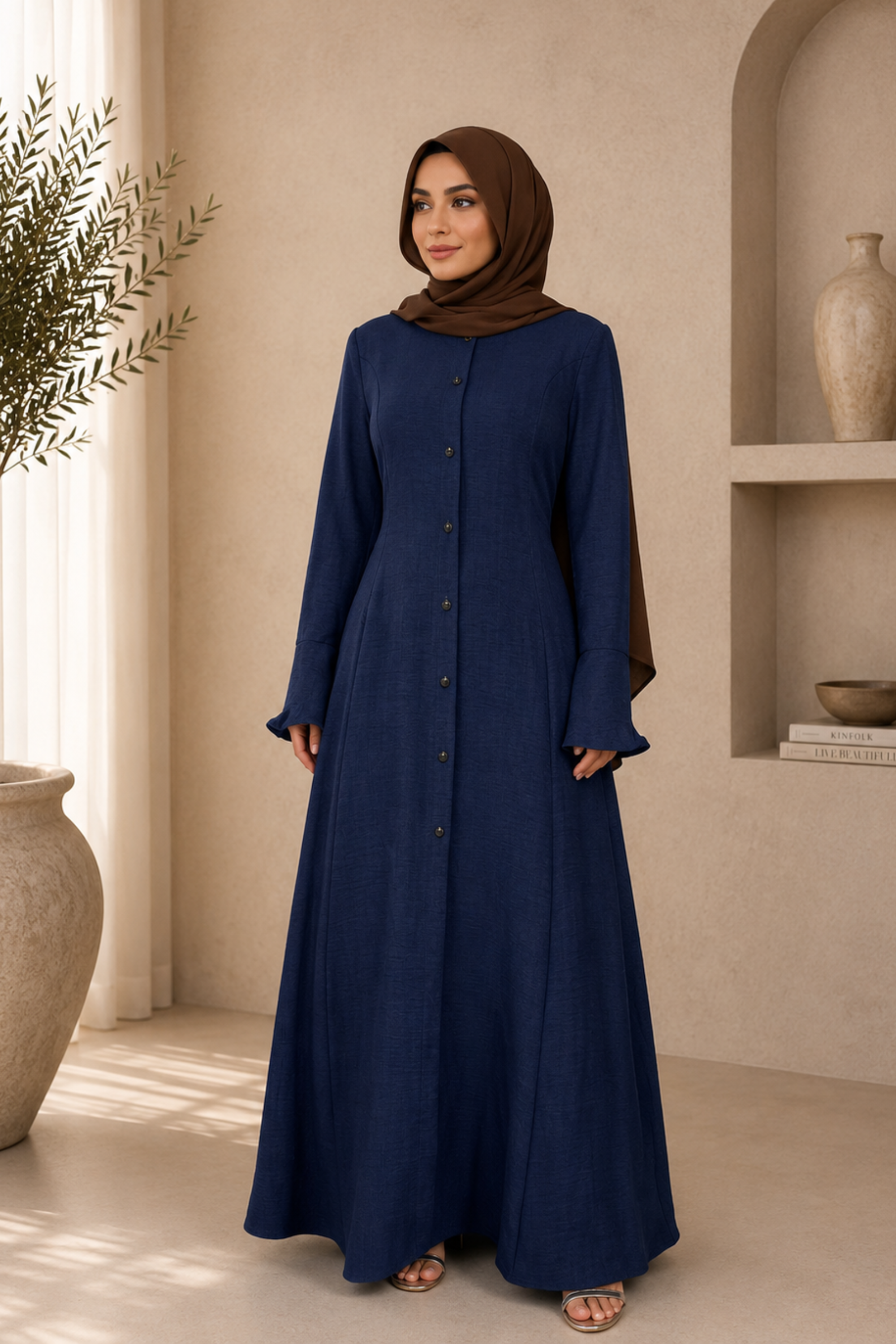 Hanan Maxi-Dress - Navy - Modern Abayati