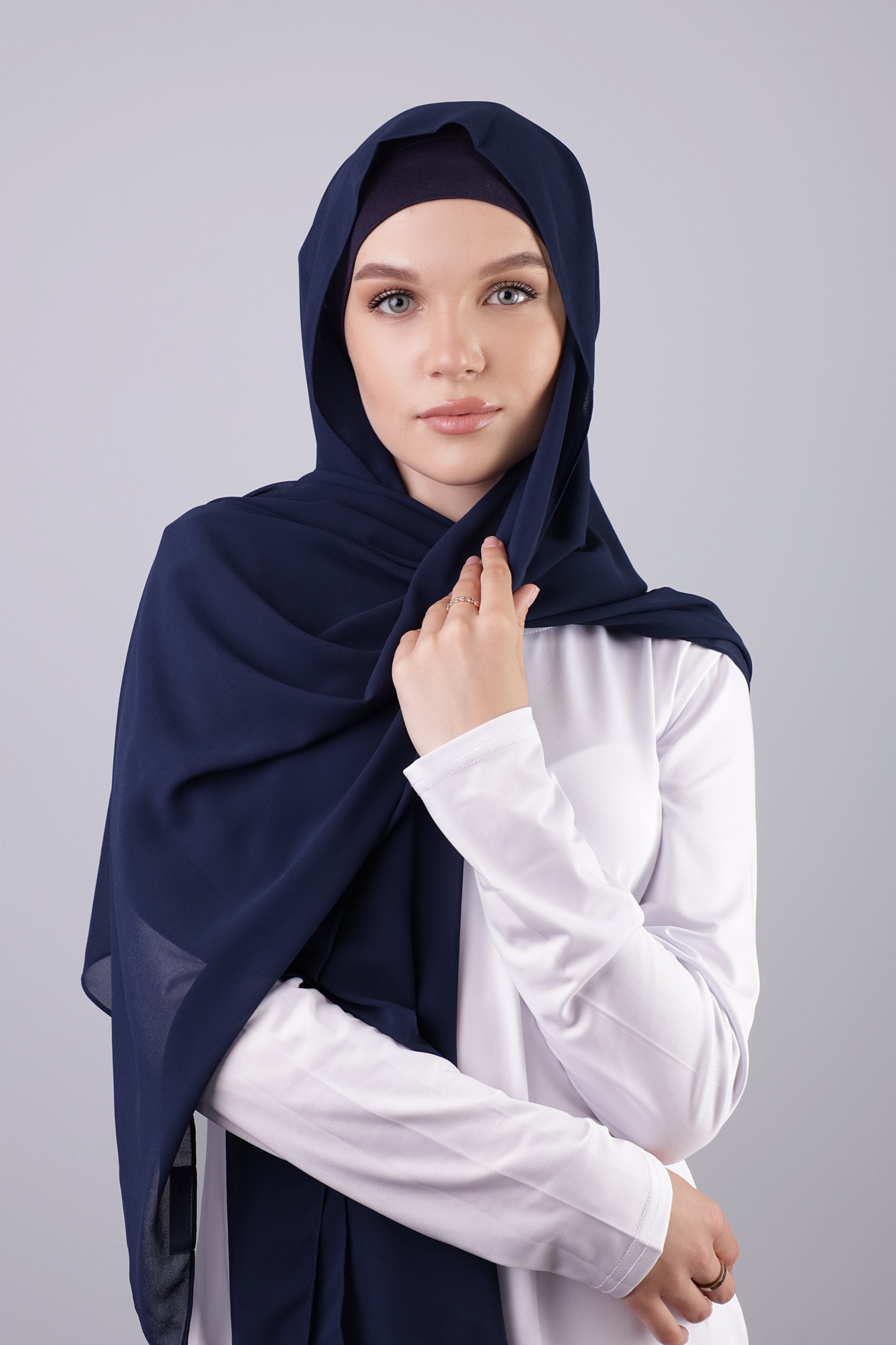 Chiffon Hijab Set – Navy