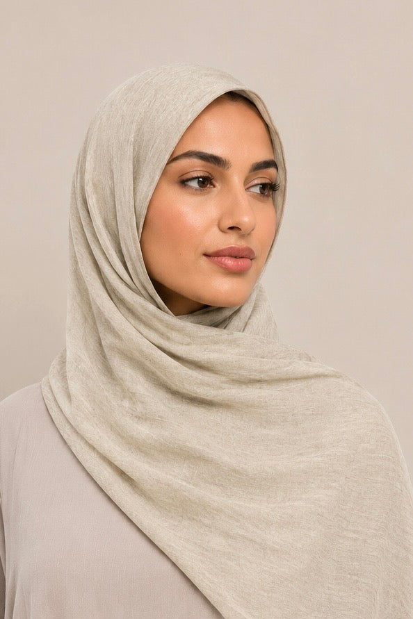 Modal Crinkle Hijab – Linen - Modern Abayati