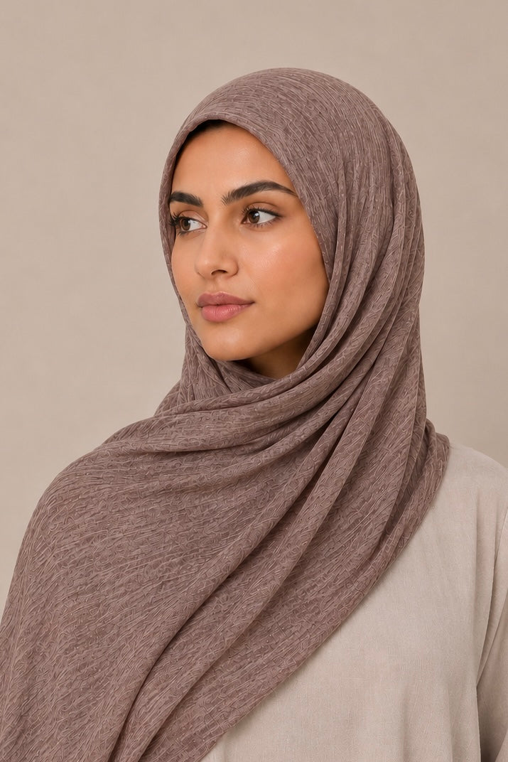 Modal Crinkle Hijab – Rose Taupe - Modern Abayati