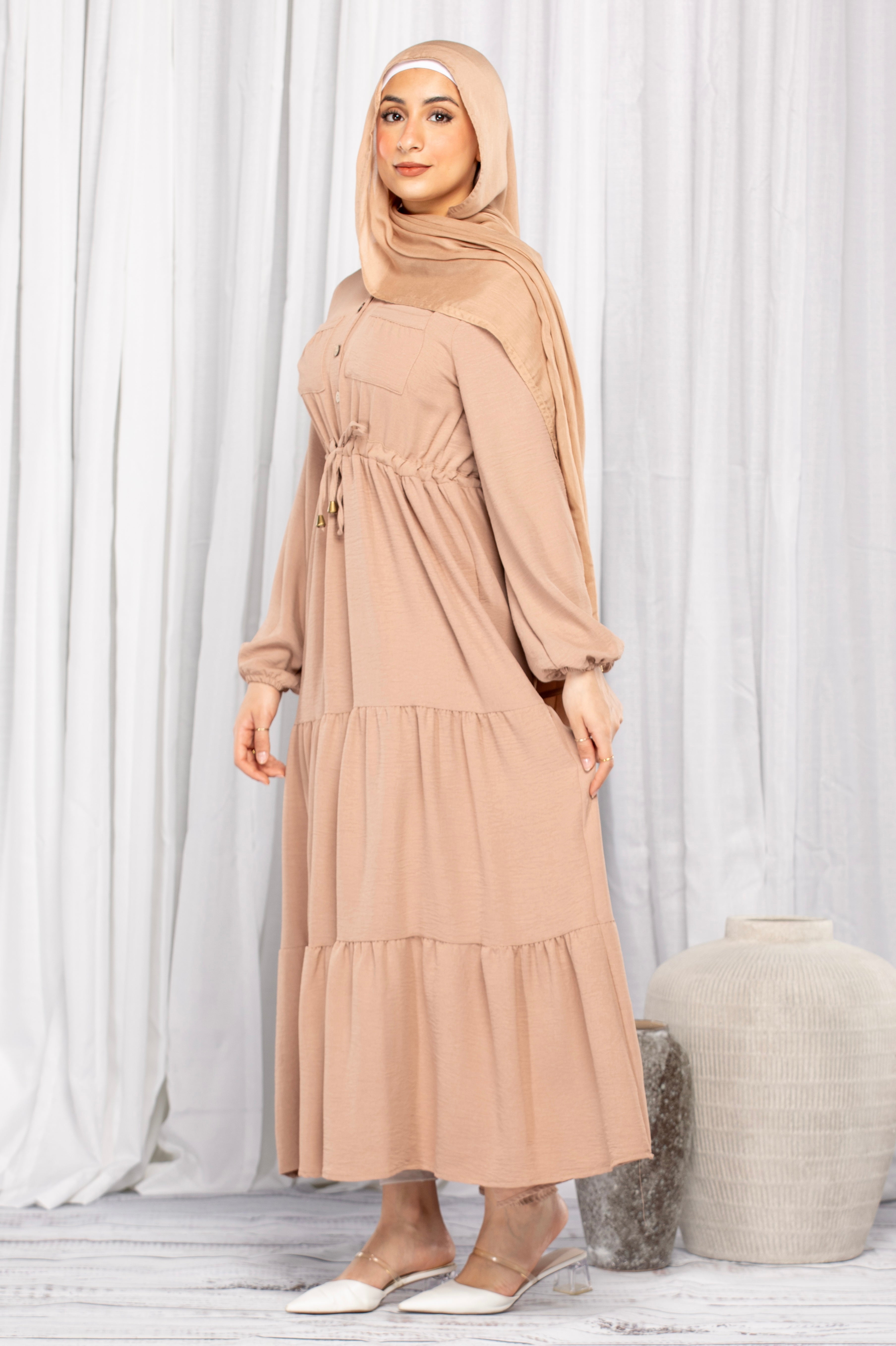 Safa Textured Maxi Dress - Desert Sand