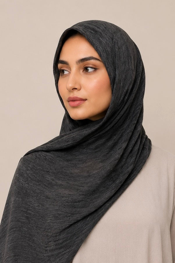 Modal Crinkle Hijab – Charcoal - Modern Abayati
