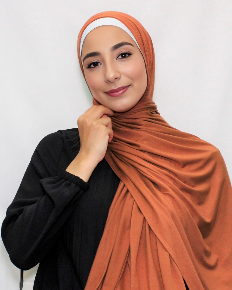 Premium Jersey Hijab - Cherrywood - Modern Abayati