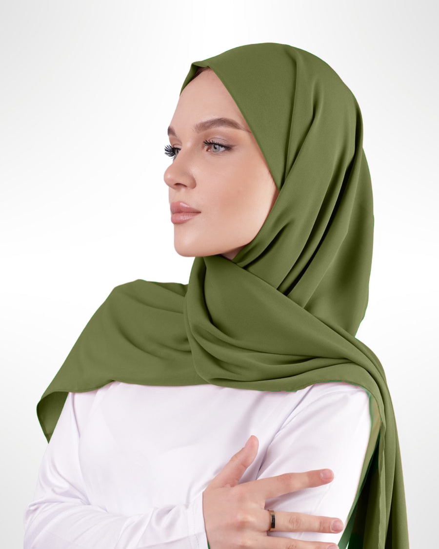 Premium Chiffon Hijab – Light Olive - Modern Abayati