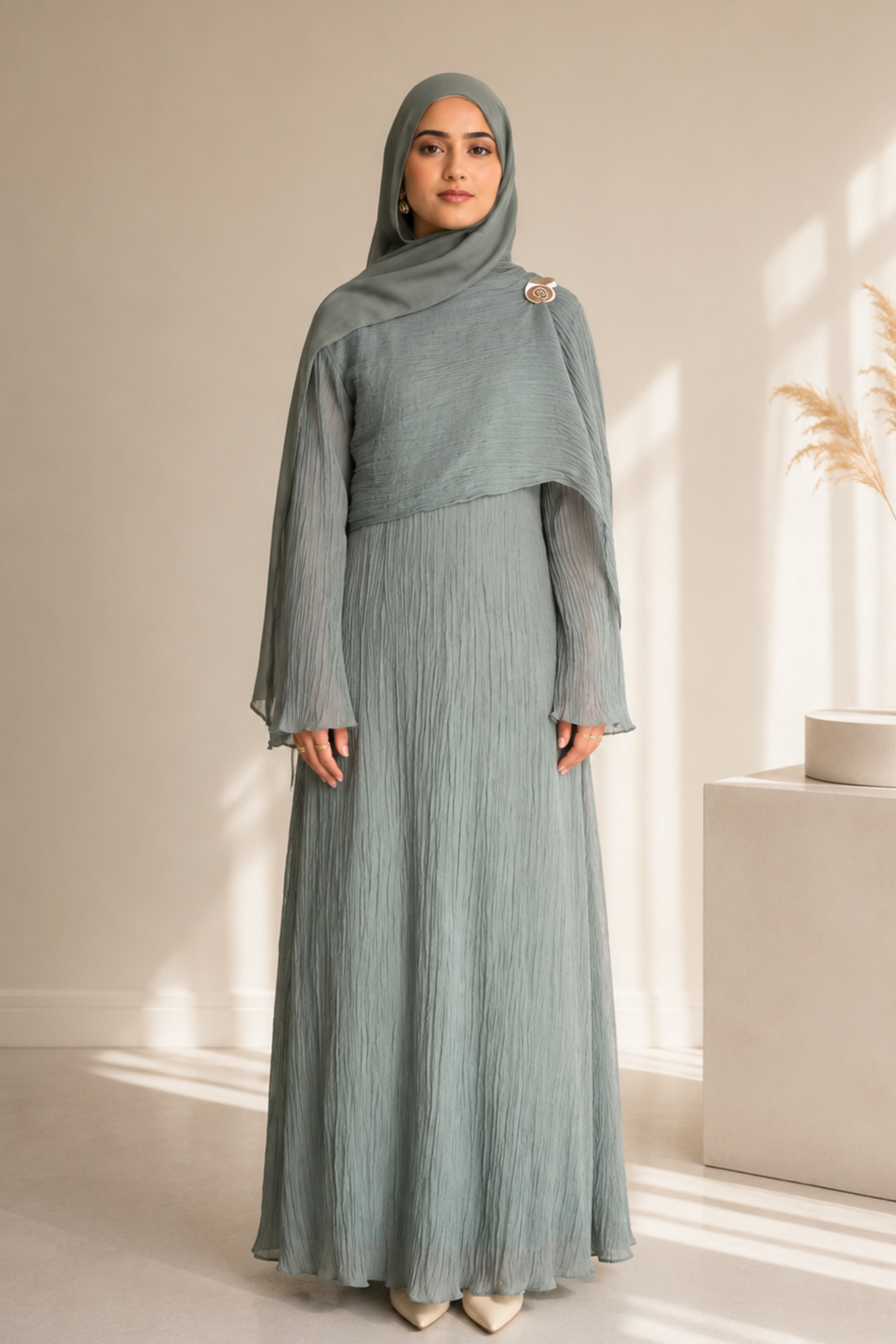 Haya Drape Gown - Seafoam - Modern Abayati