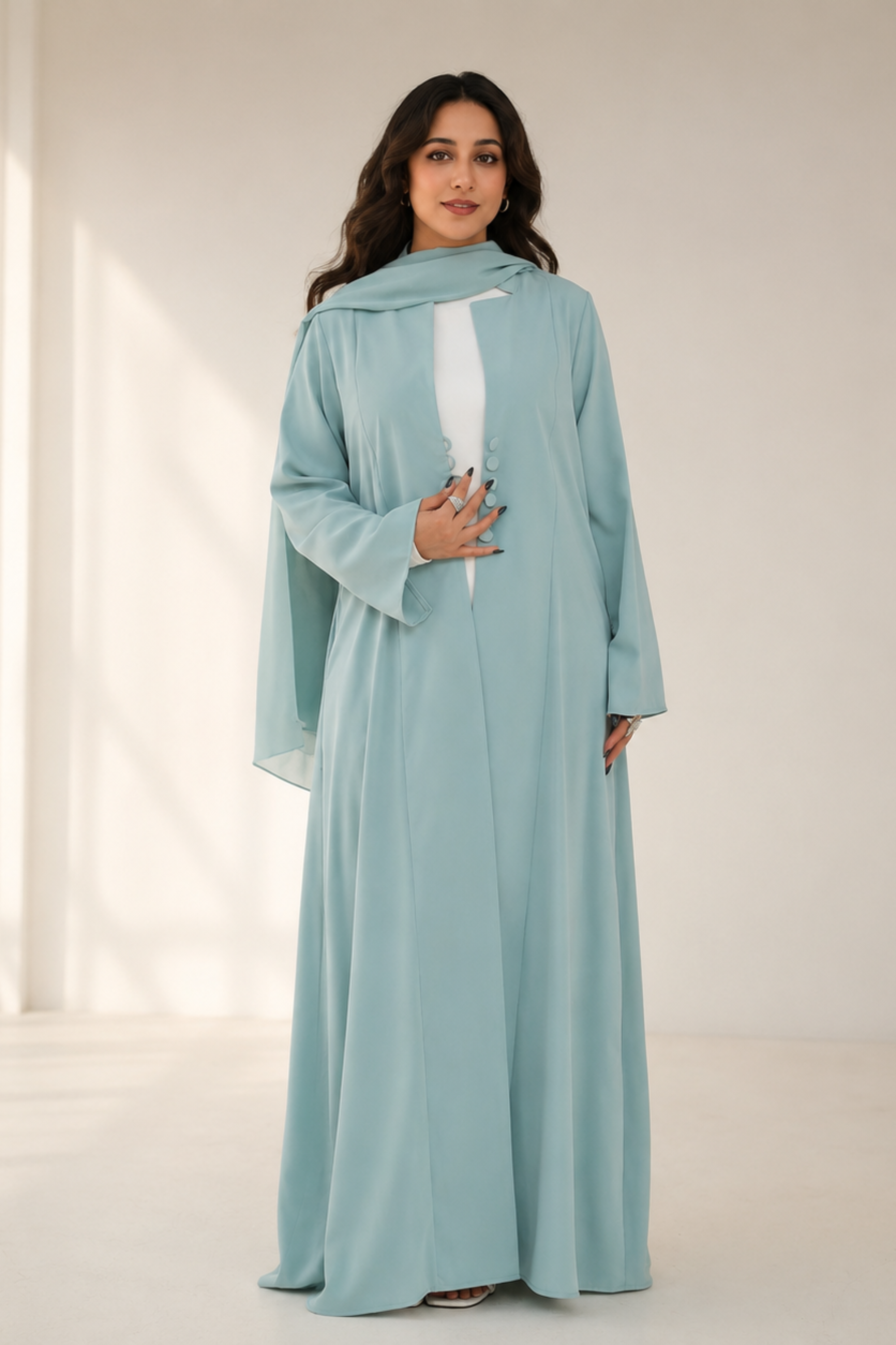 Cardigan Hijab Set - MInt - Modern Abayati