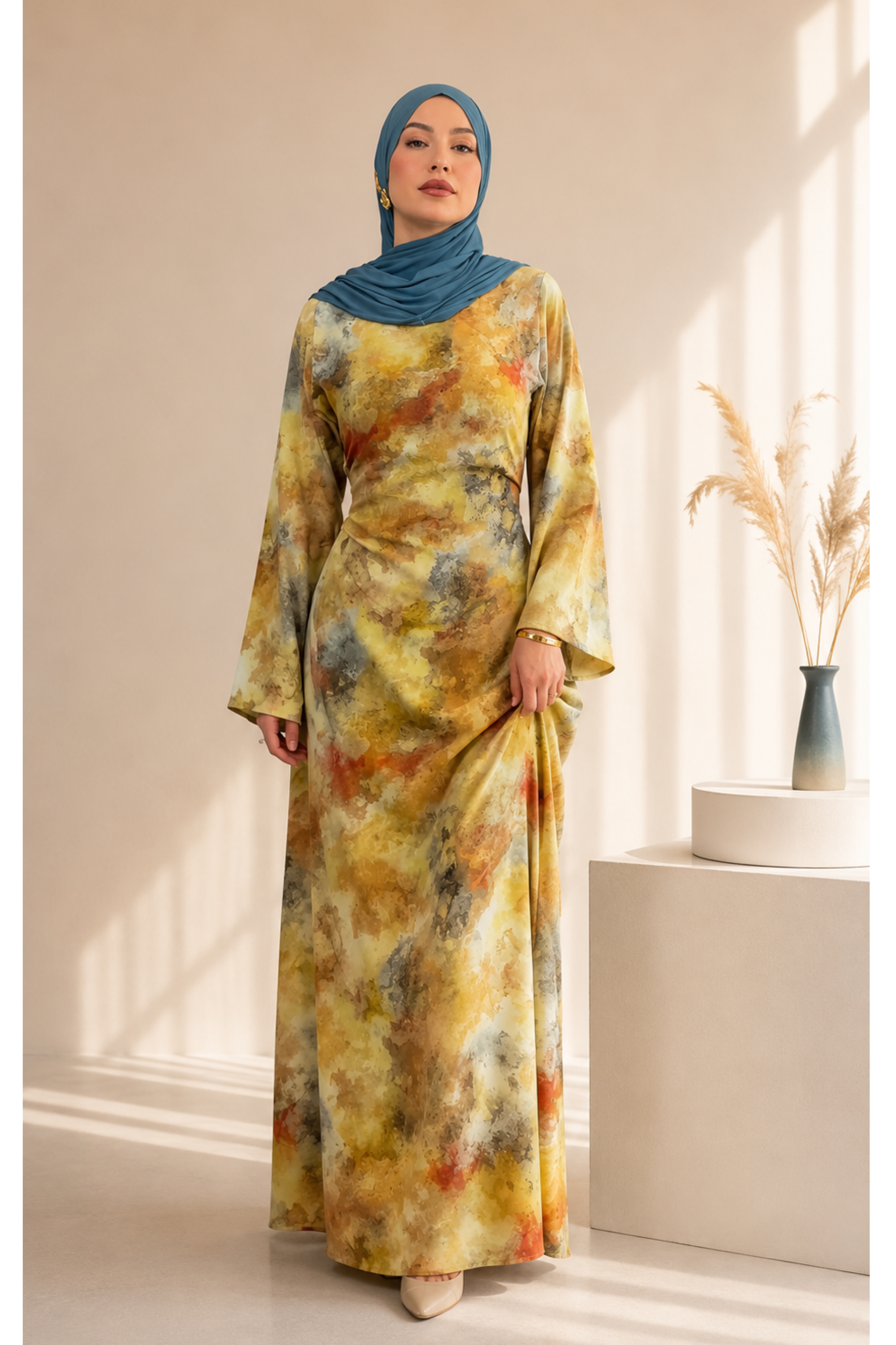 Hanan Printed Abaya - Modern Abayati