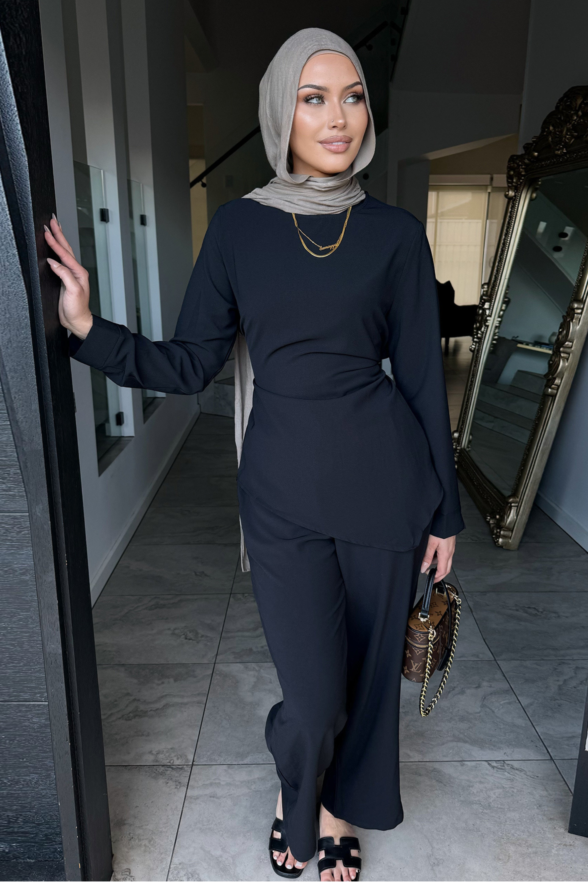 Dalia Matching Set - Black - Modern Abayati