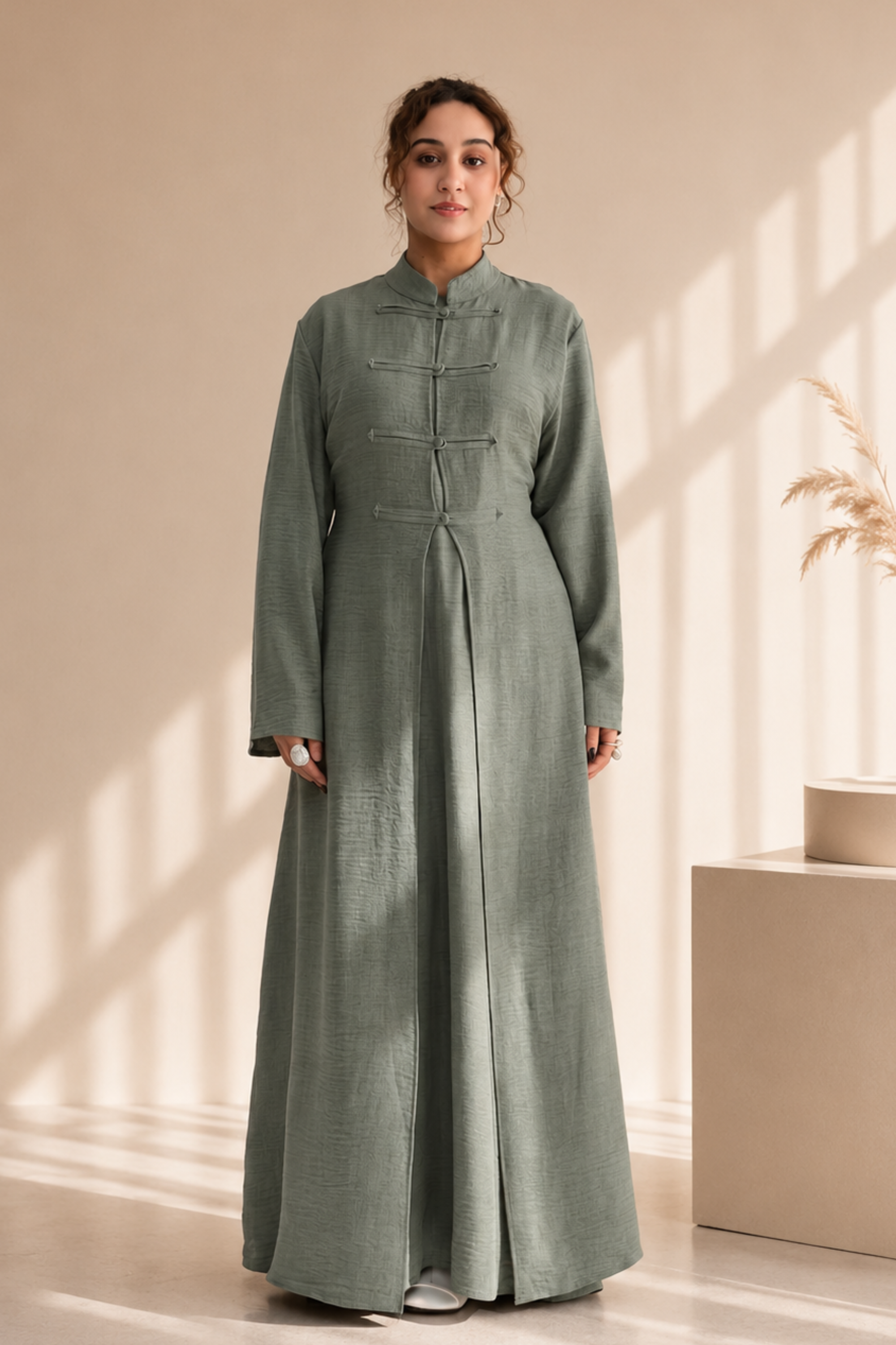 Layal Abaya Set - Dusty Sage - Modern Abayati
