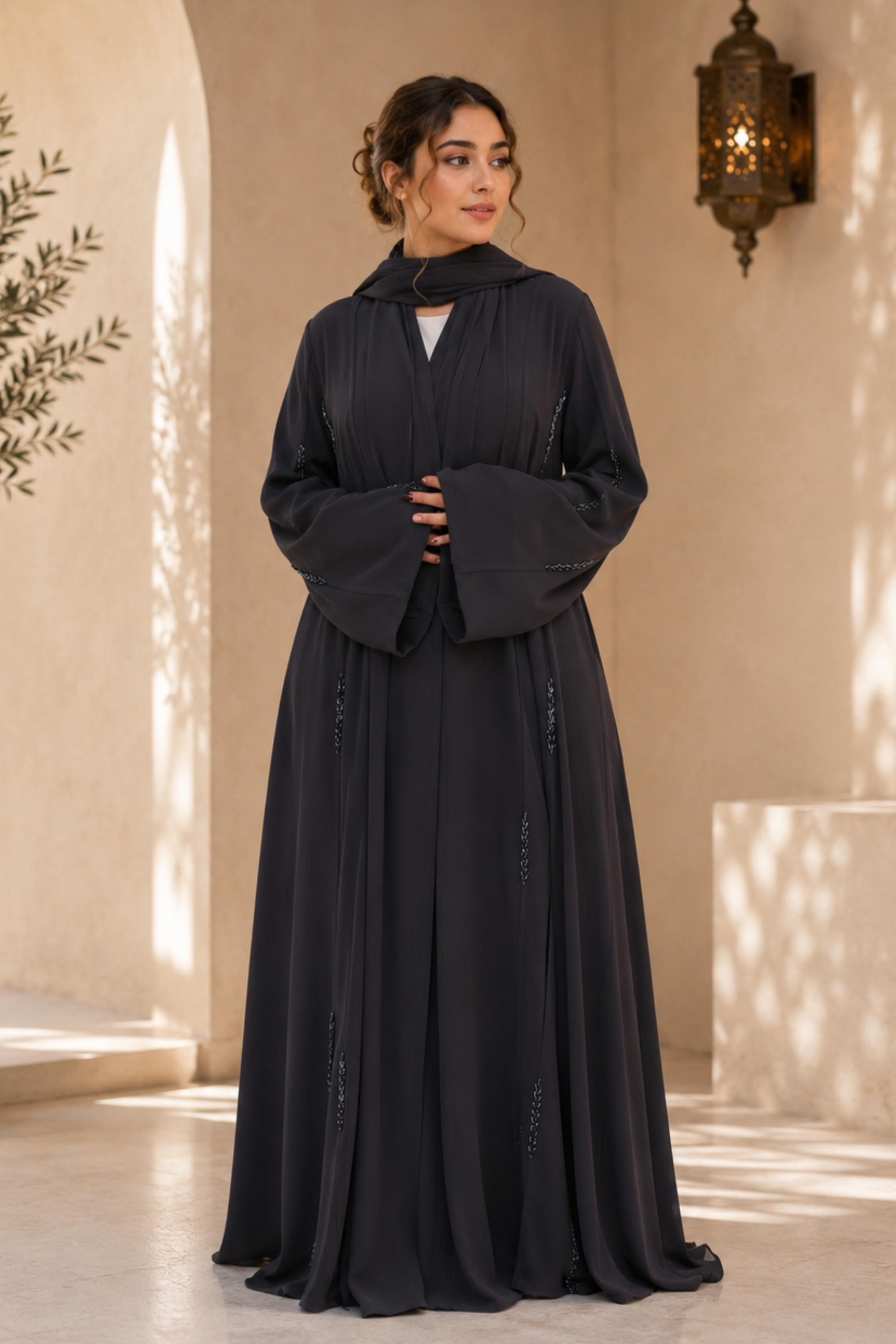 Reem Embellished Abaya - Black - Modern Abayati