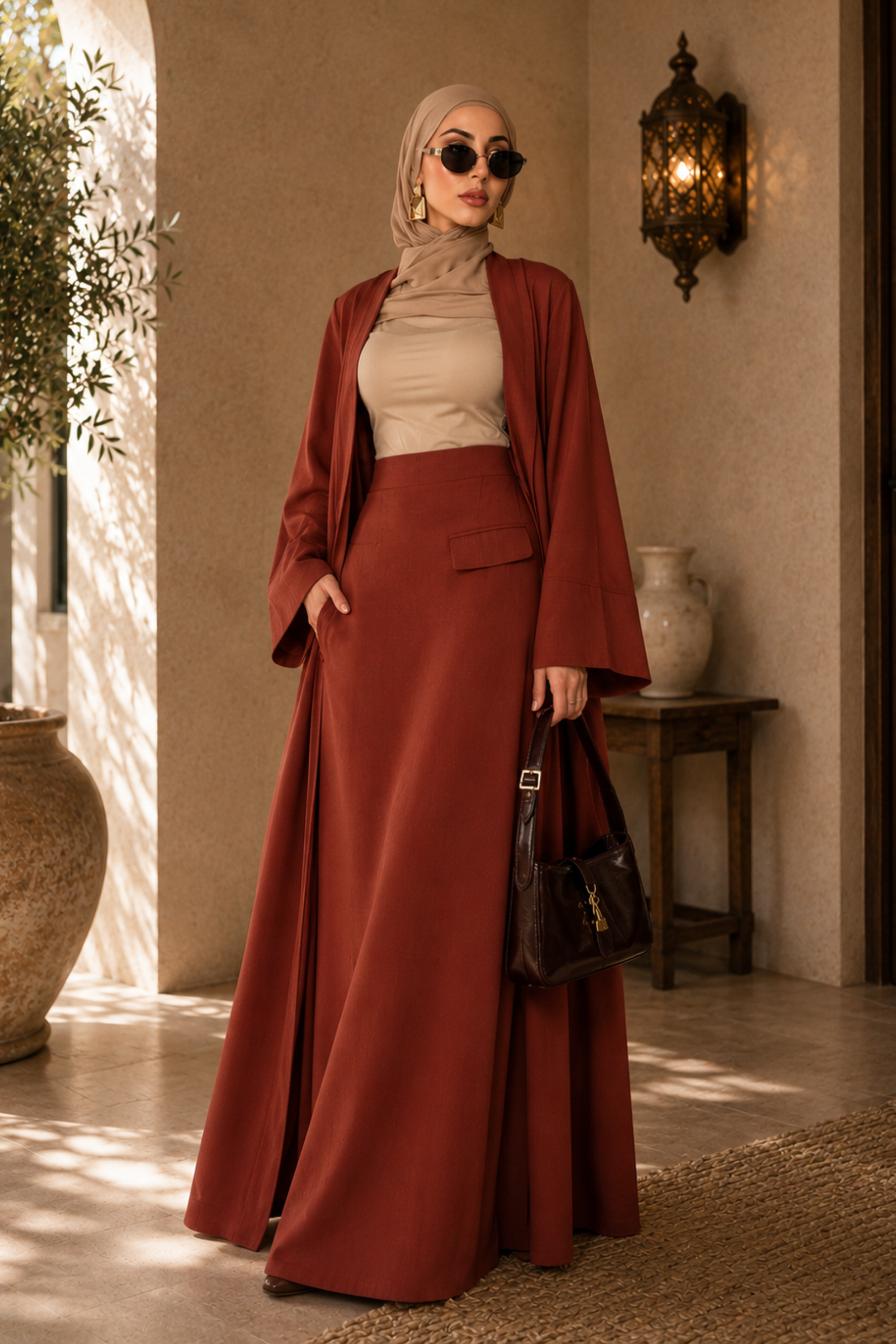 Sereen Abaya Set - Rust - Modern Abayati