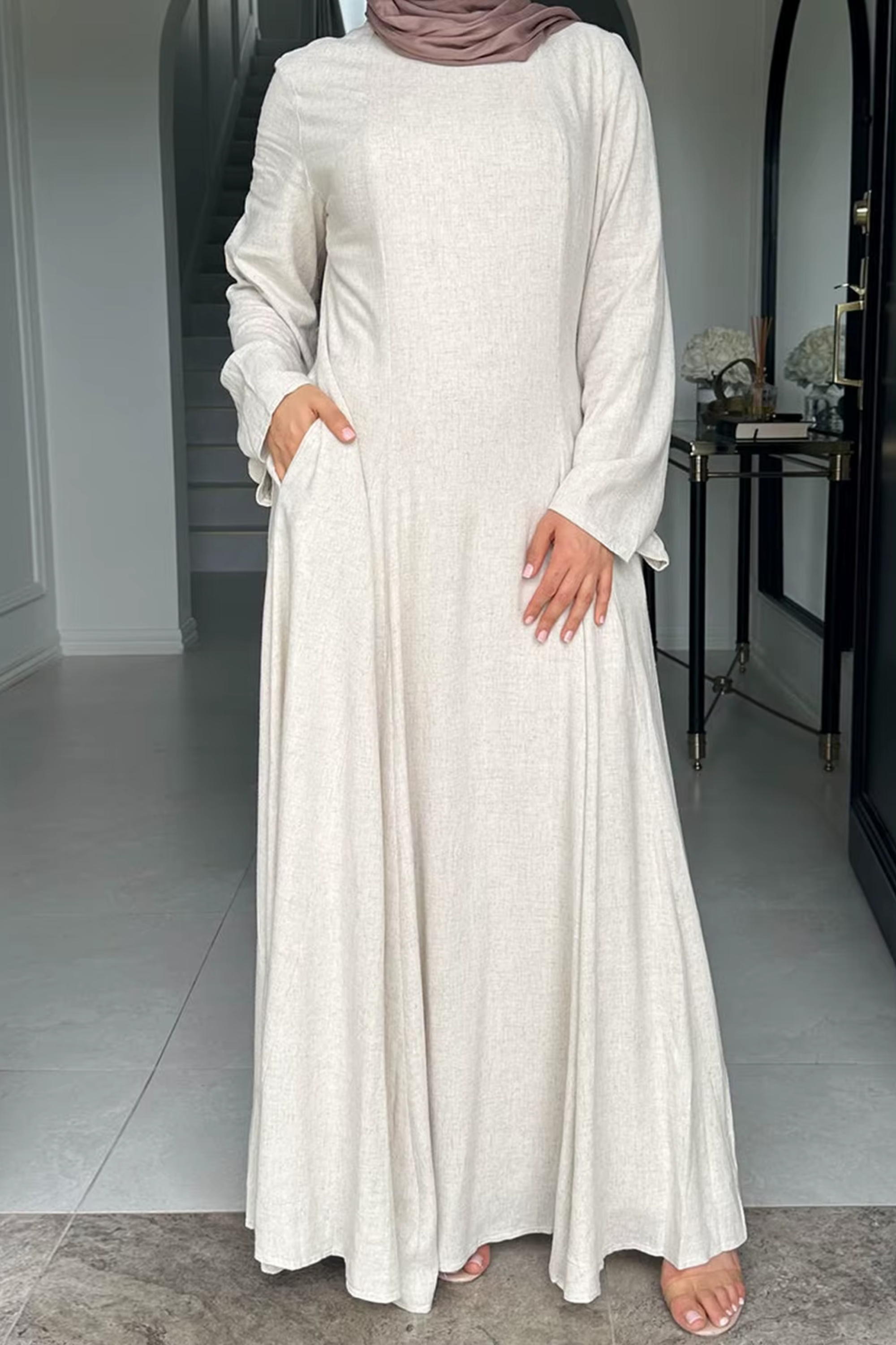 Eliana Linen Maxi Dress - Oatt - Modern Abayati