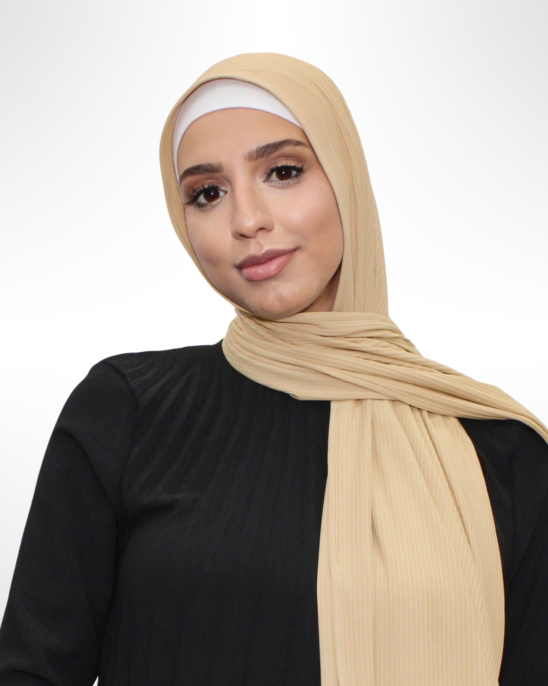 Ribbed Jersey Hijab – Beige - Modern Abayati